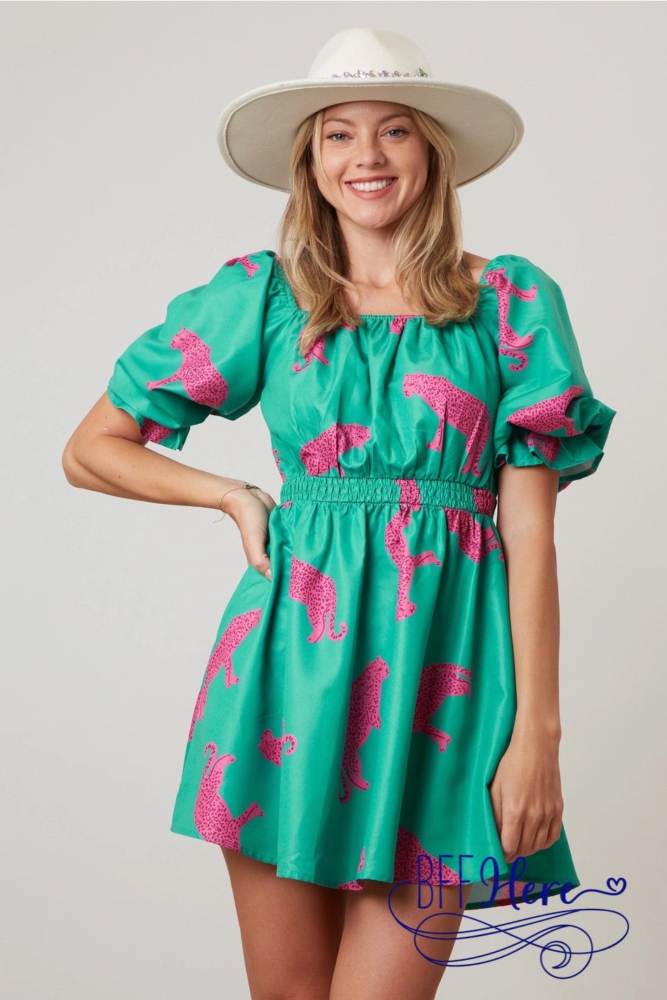 Poplin Prowess: Playful Cheetah Dress - BFF Here