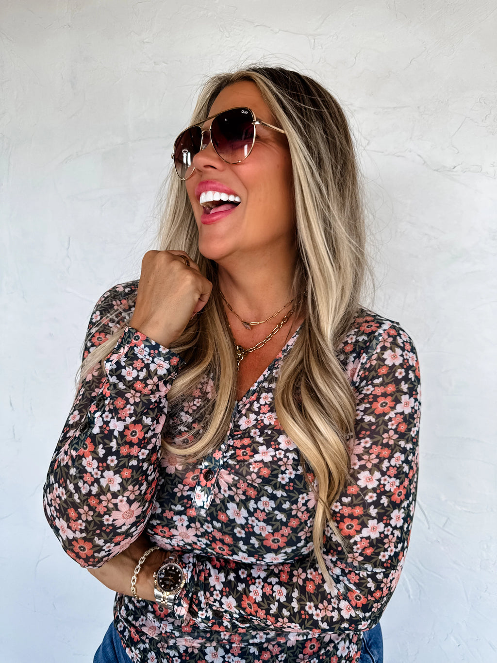 PREORDER: Annie V-Neck Mesh Top by Blakeley (ETA: Late November) - BFF Here