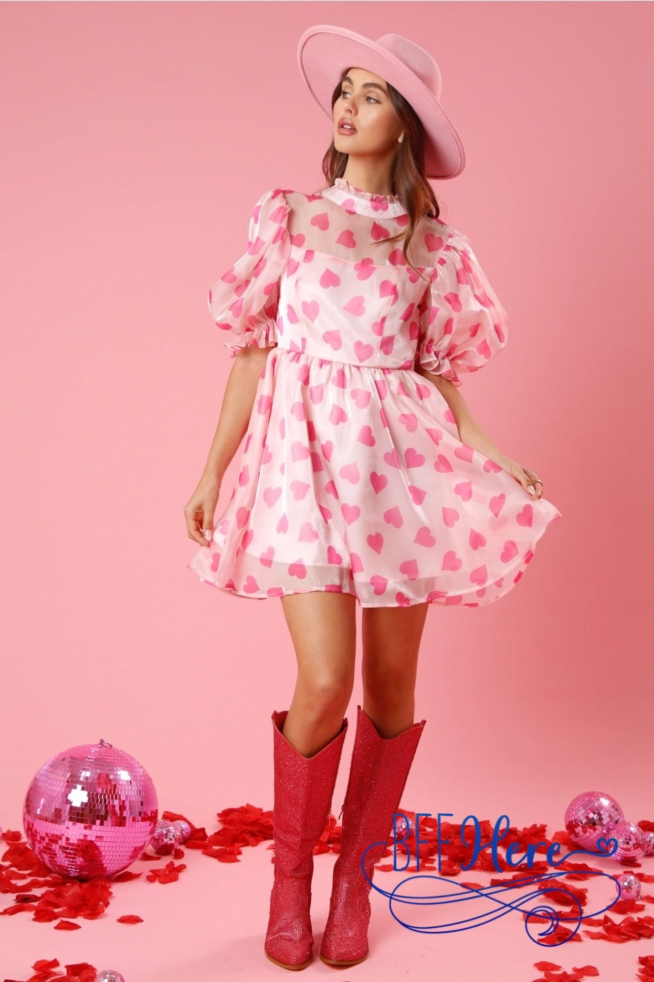 Romantic Whimsy: Heart Organza Dress - BFF Here