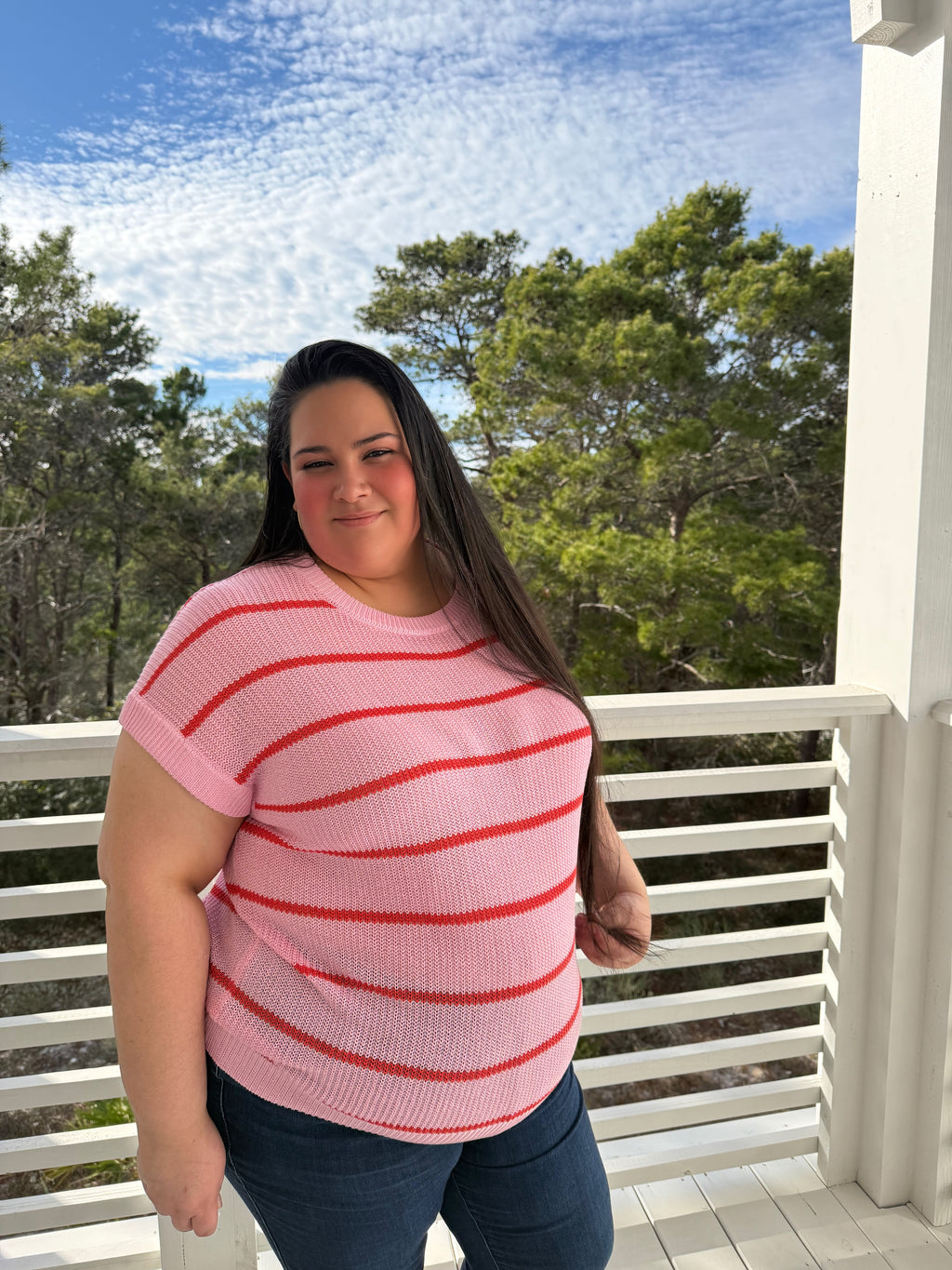 Relaxed Fit Striped Short Sleeve Knit Top by Sew In Love (Ships 2-3 weeks) - BFF Here