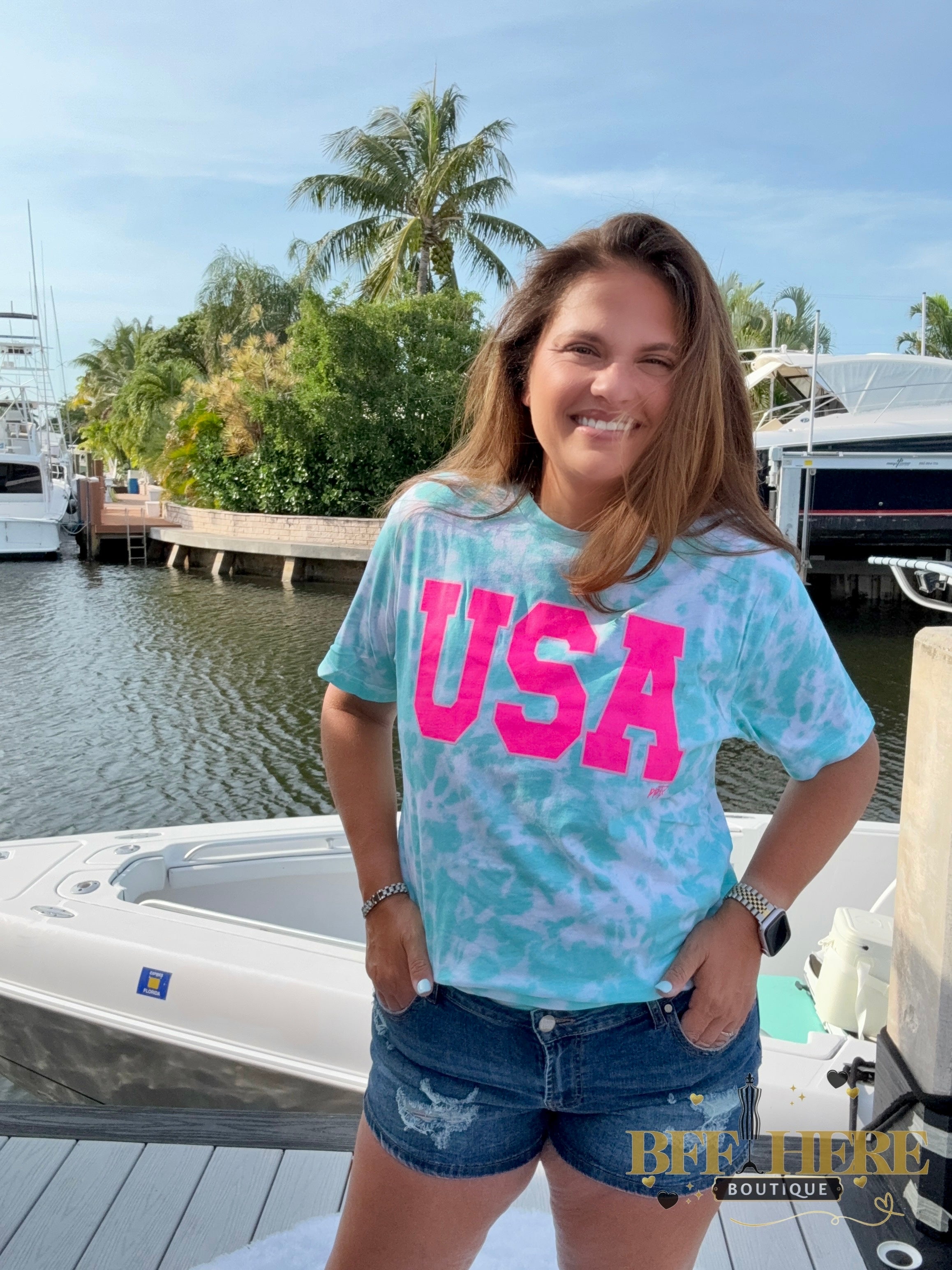 USA Aqua Tee - BFF Here