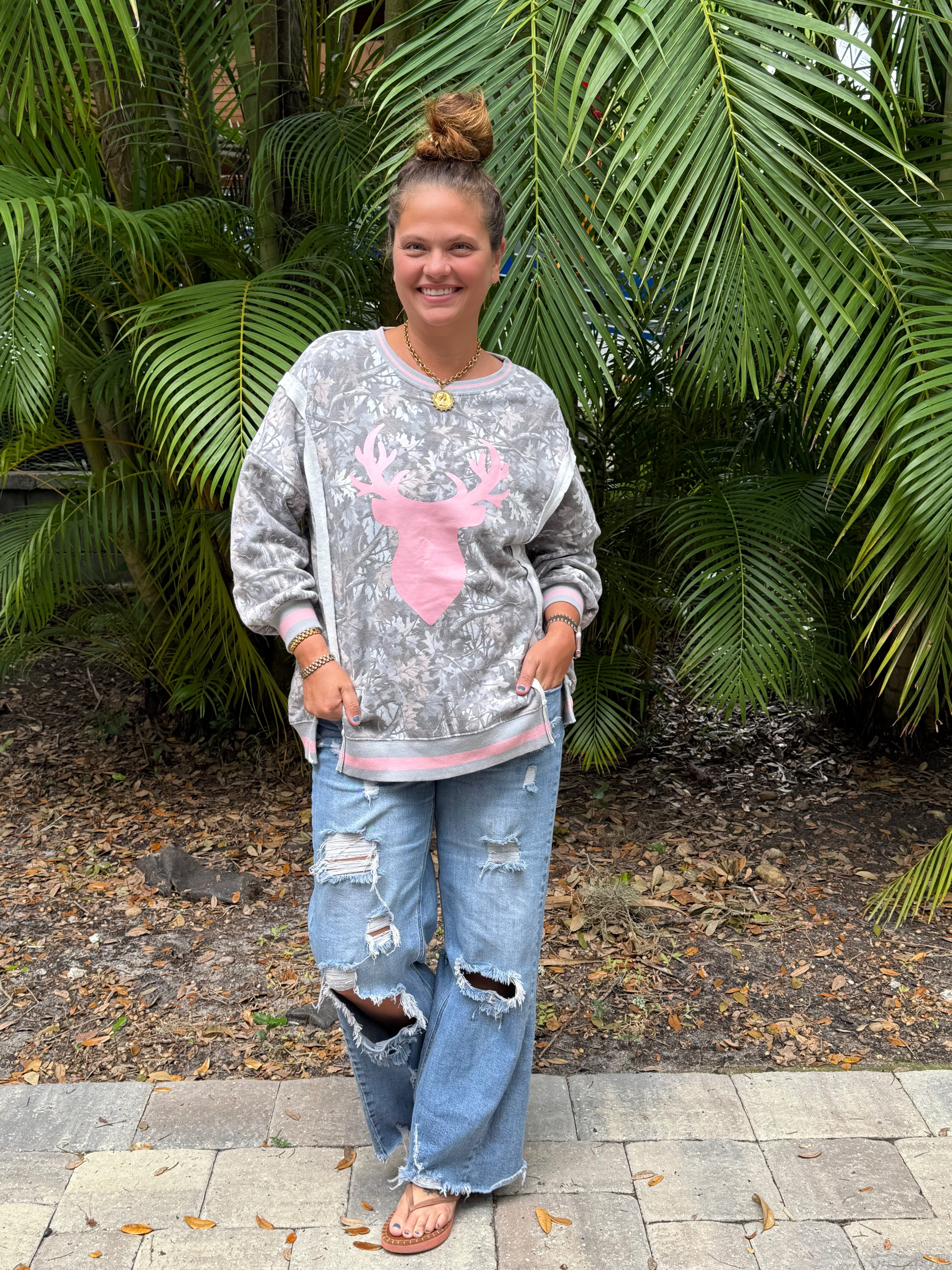 Camo Deer Sweatshirt by JadyK