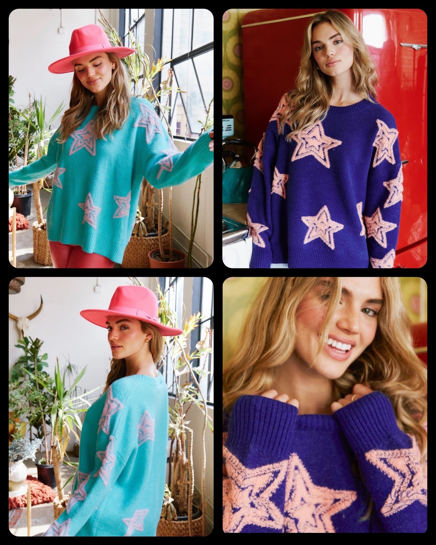 Cosmic Chic: Loose-Fit Sweater with All-Over Stars - BFF Here