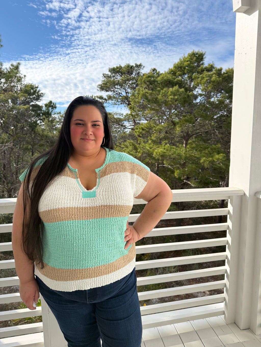 Short Sleeve Color Block Stripe Top by Sew In Love (Ships 2-3 weeks) - BFF Here