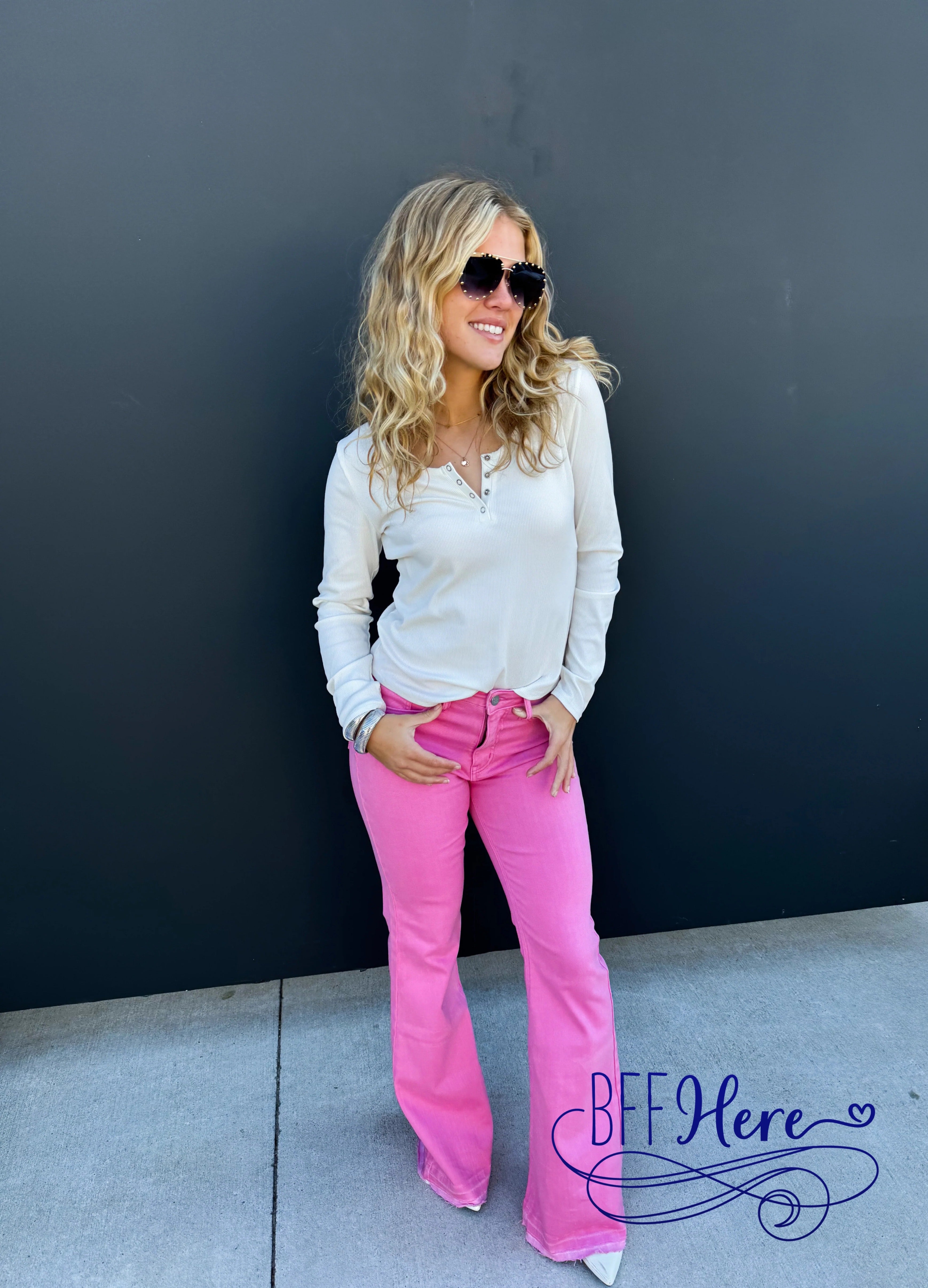 PREORDER:  Blush Sculpt: Pink Tummy Control Jeans for Flawless Silhouettes by Blakeley (Ships Middle of March ) - BFF Here