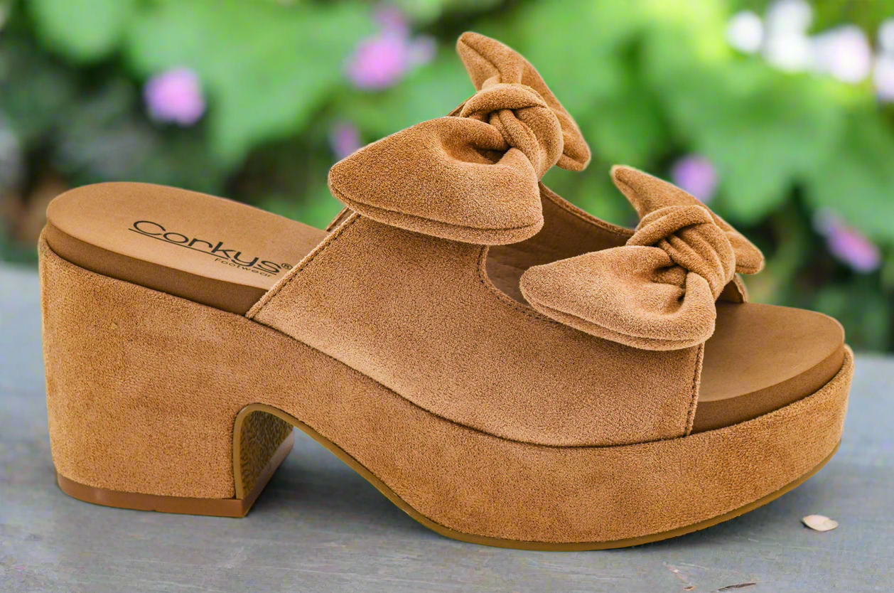 Put A Bow On It / Camel Faux Suede by Corkys (ETA: Beginning of October) - BFF Here