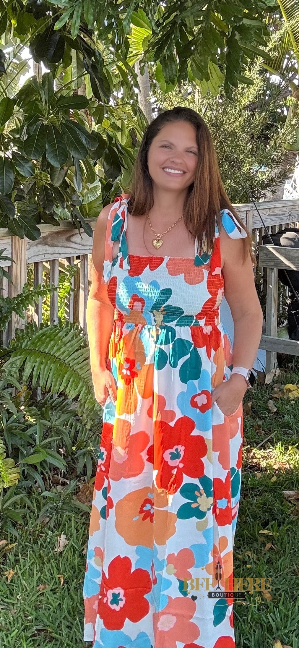 Tropical Charm Smocked Dress - BFF Here