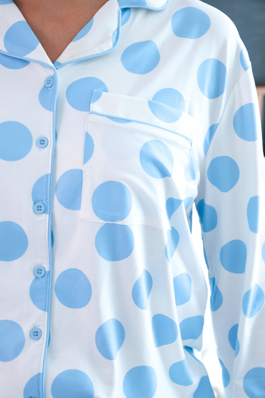PREORDER: Light Blue Dotty Darling Ruffle Pajama Set by Jess Lea (ETA March) - BFF Here