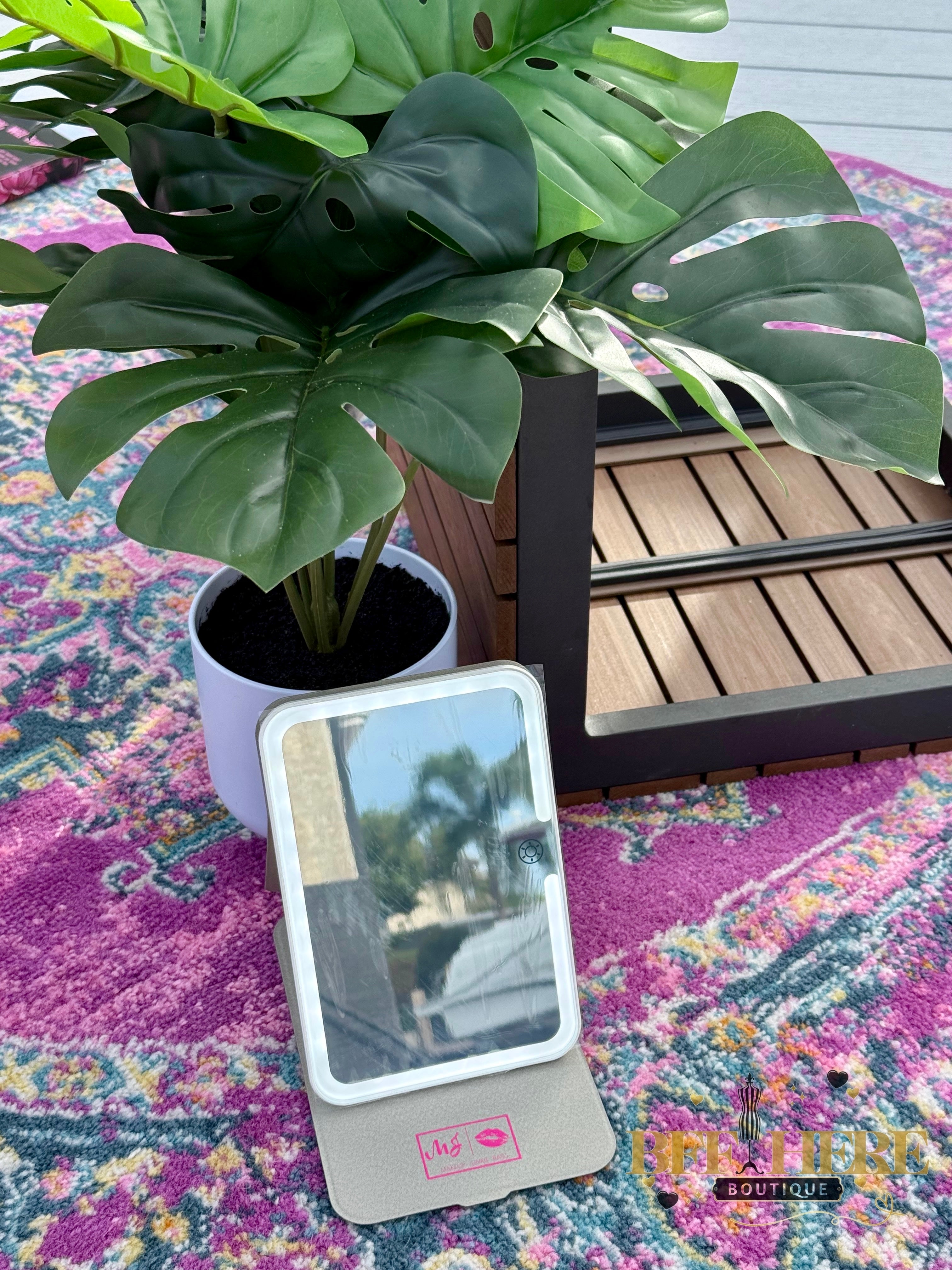 MJ Rechargeable LED Travel Mirror by Makeup Junkie Bags - BFF Here