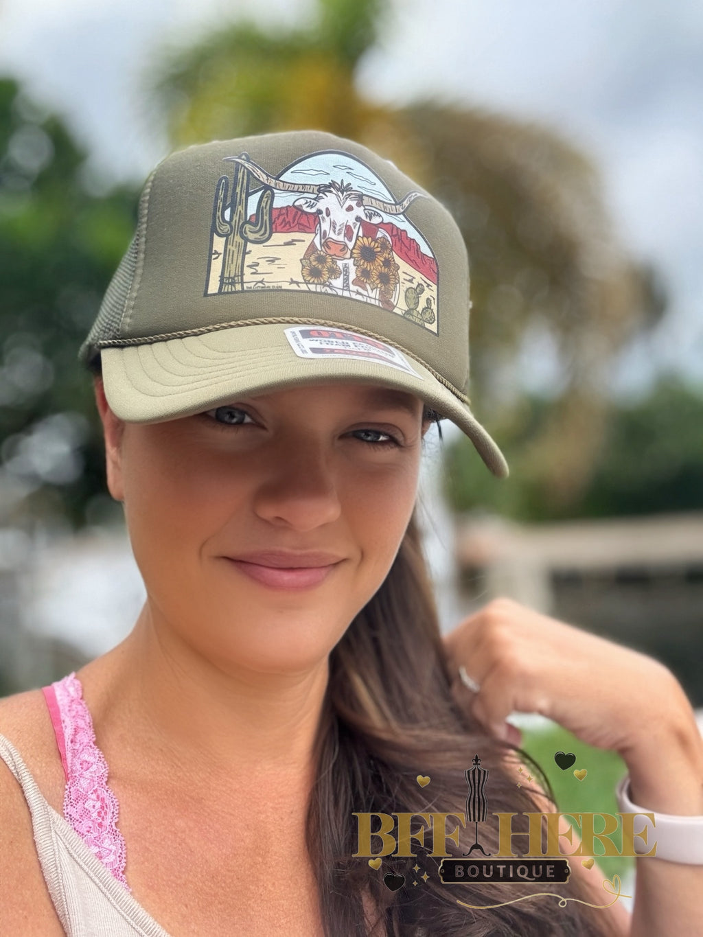 Desert Sun Longhorn Trucker Hat - BFF Here