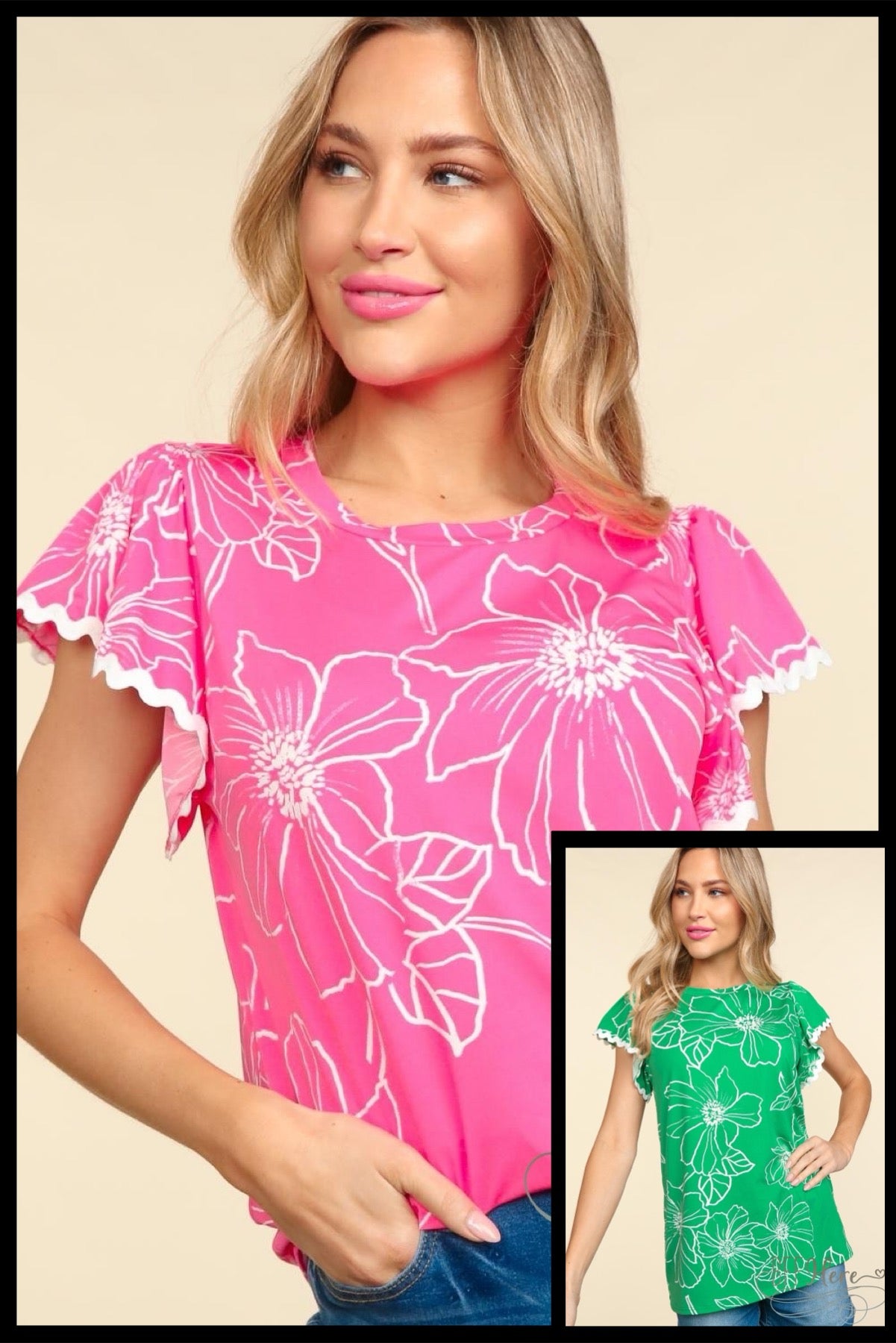 PREORDER: Blooming Rhapsody: Floral Ruffle Tee / Choice of Color (Ships End of May) - BFF Here