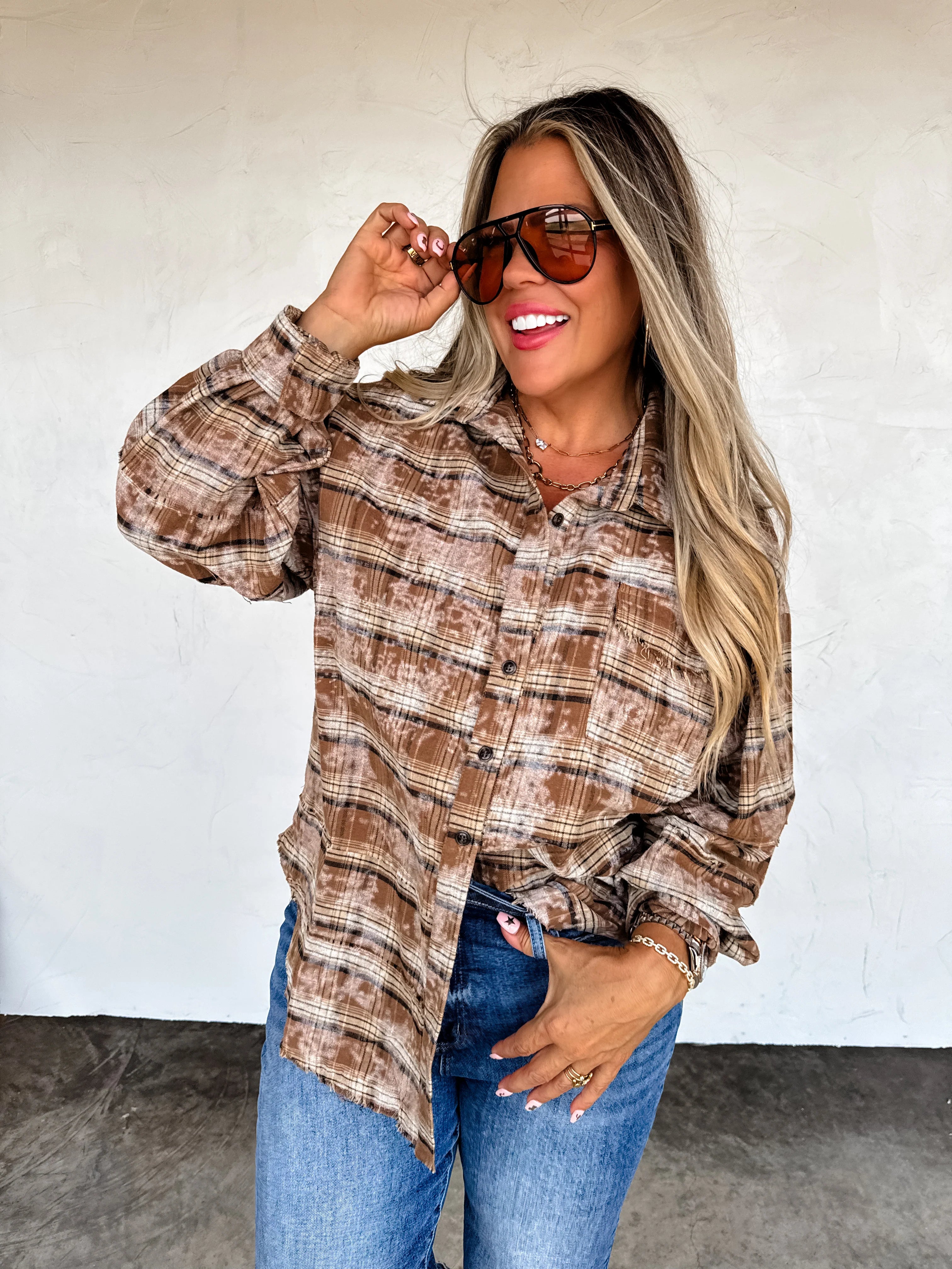 PREORDER: Juniper Bleached Plaid Top by Blakeley (ETA: Mid November ) - BFF Here