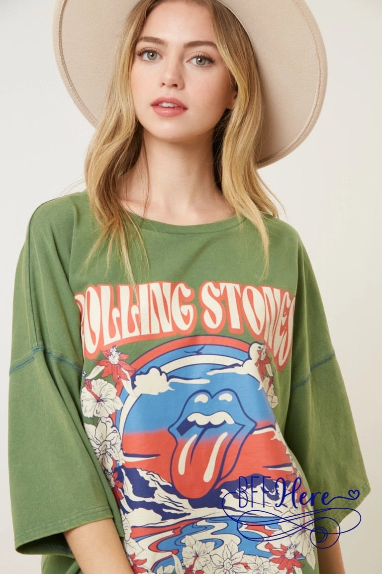 PREORDER: Rock Legend: Rolling Stones Graphic Oversized Tee (Ships Middle of March ) - BFF Here