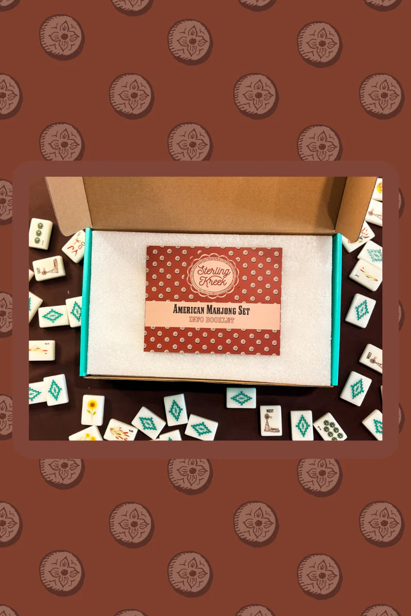 Wild West Mahjong Set, Includes Tile’s, Racks (4), Tile Bag, And Mat by Sterling Kreek - BFF Here