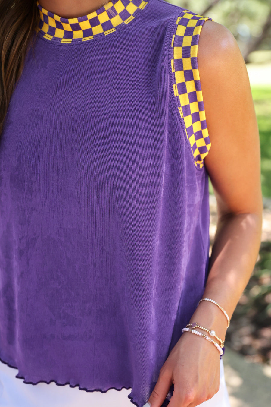 PREORDER- Checkmate Ribbed Tank- Purple