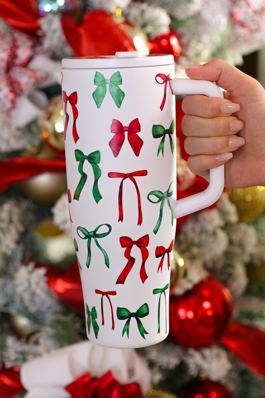 PREORDER: Midnight Bow Christmas Edition Sleek Tumbler by Jess Lea (ETA: End of October) - BFF Here