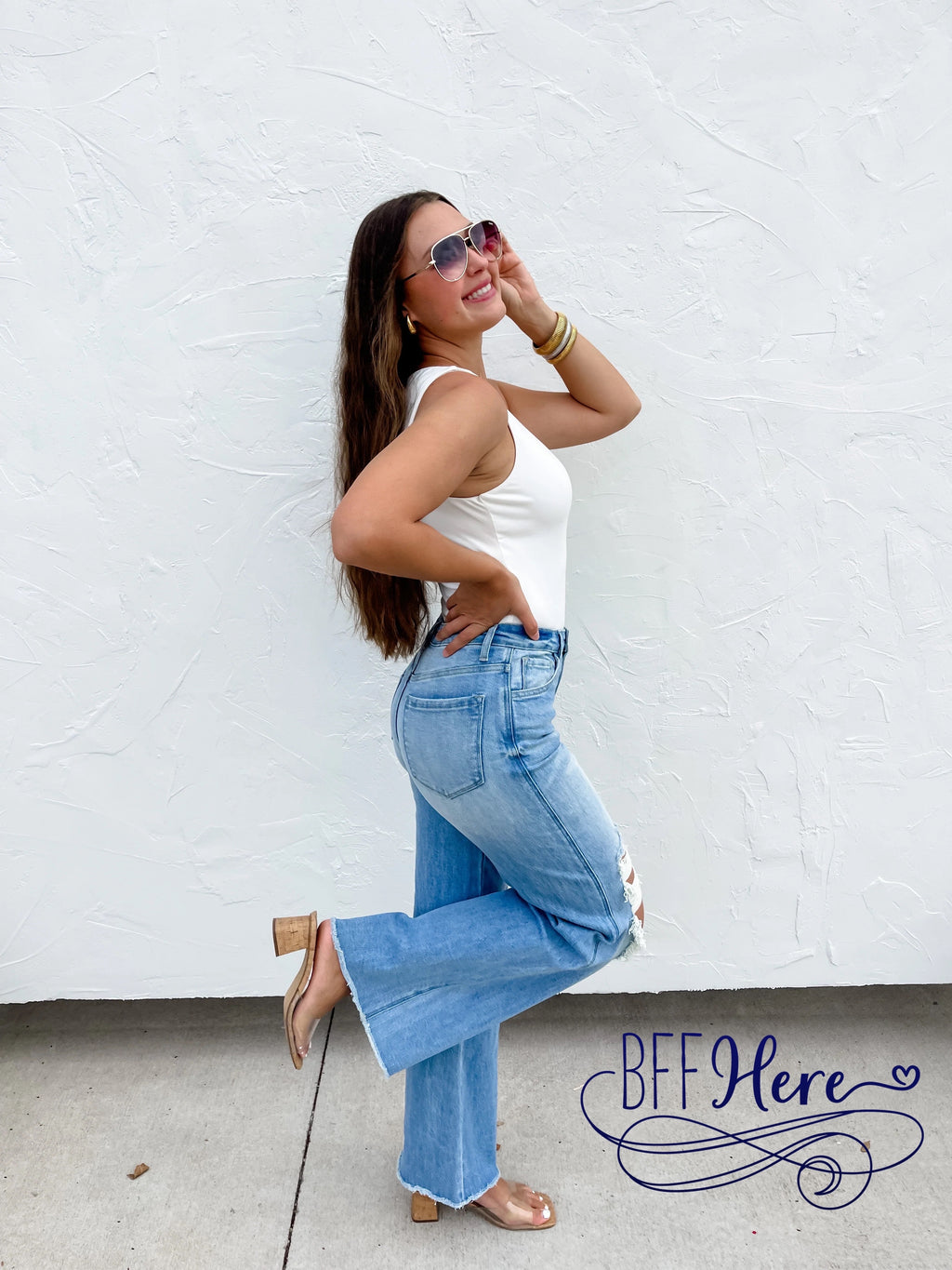 PREORDER: Lightwash Distressed Jeans by Blakeley (Ships Middle of December) - BFF Here