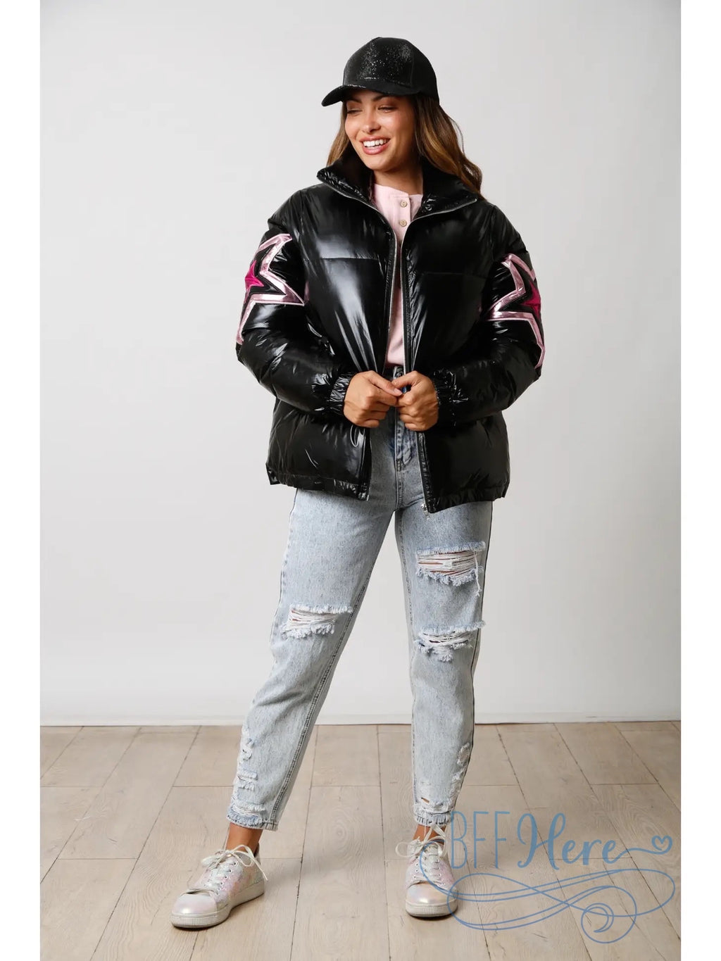 Starry Luster Metallic Puffer Jacket - BFF Here