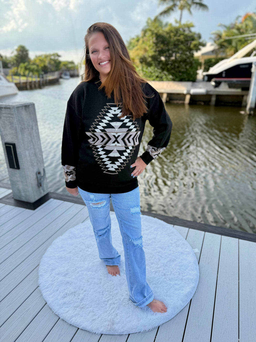 Night Aztec Sweater by Sterling Kreek - BFF Here