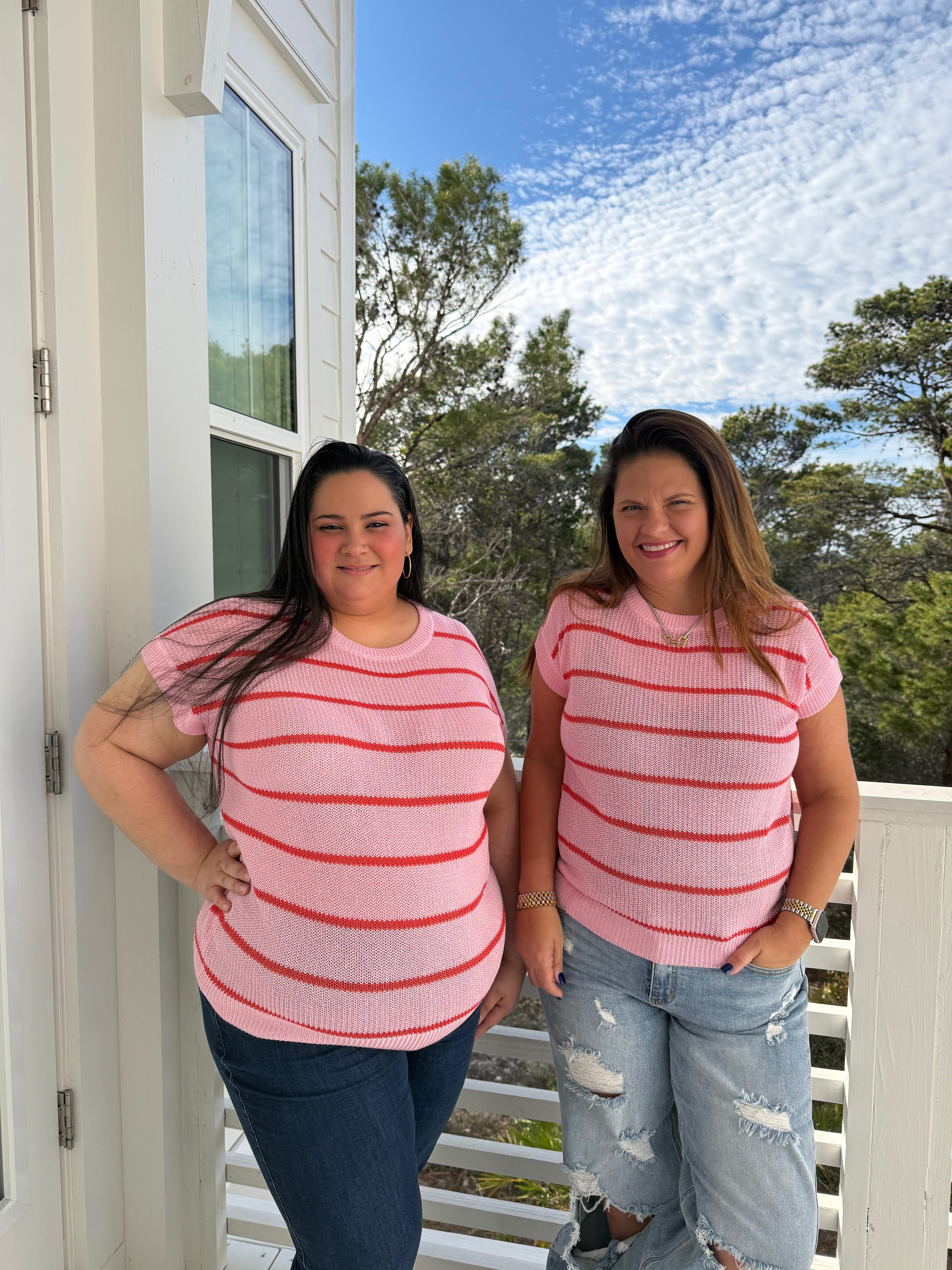 Relaxed Fit Striped Short Sleeve Knit Top by Sew In Love (Ships 2-3 weeks) - BFF Here