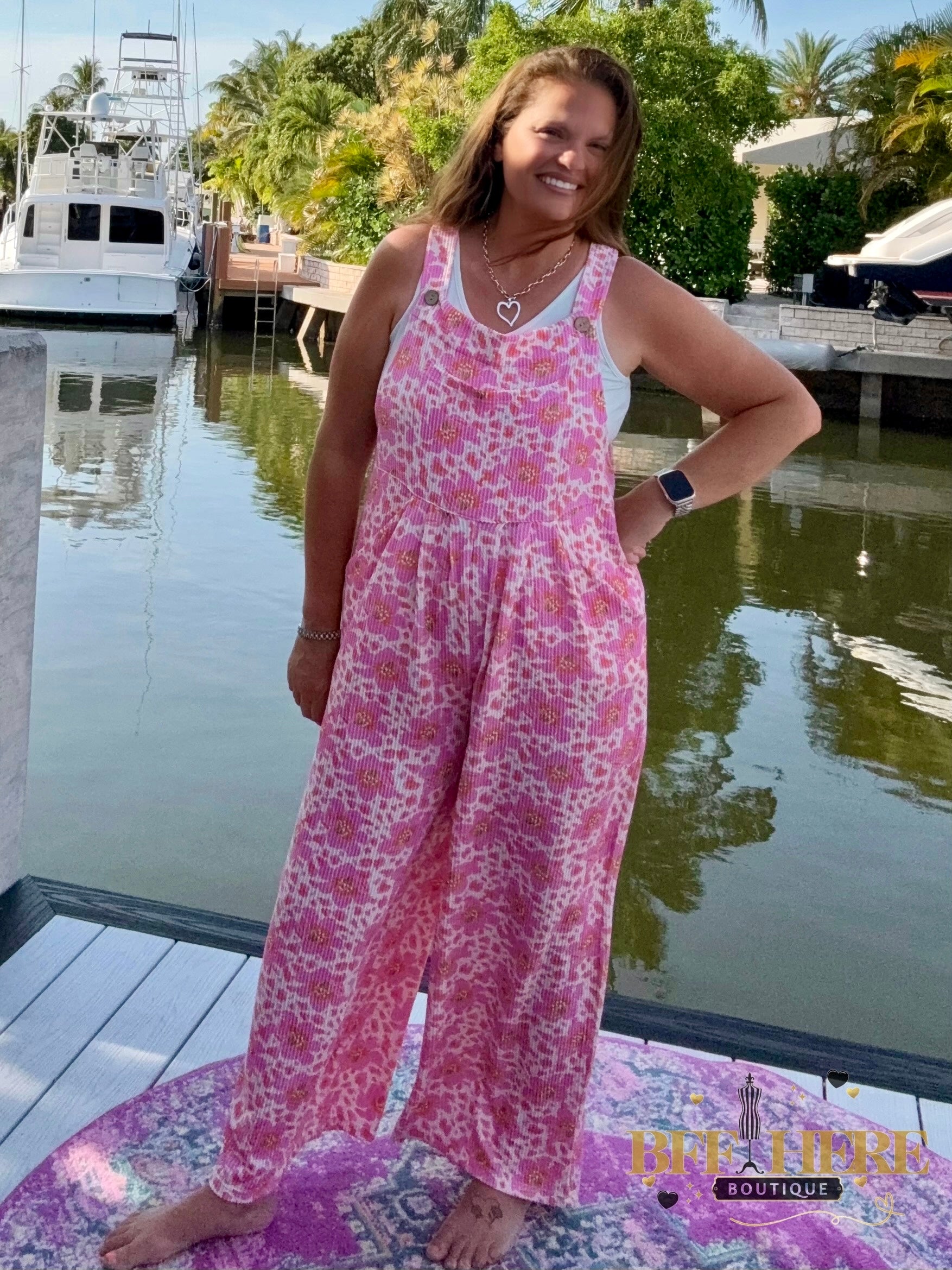 Cassidy Floral Boho Overalls by Blakeley - BFF Here