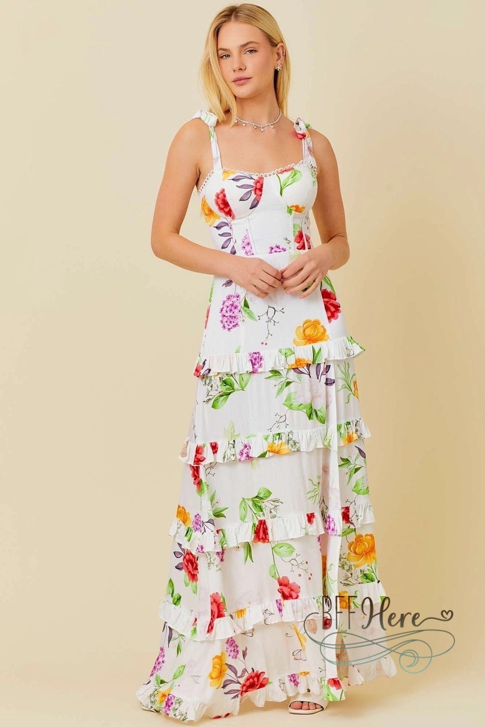 Garden Party Ruffle Maxi Dress - BFF Here