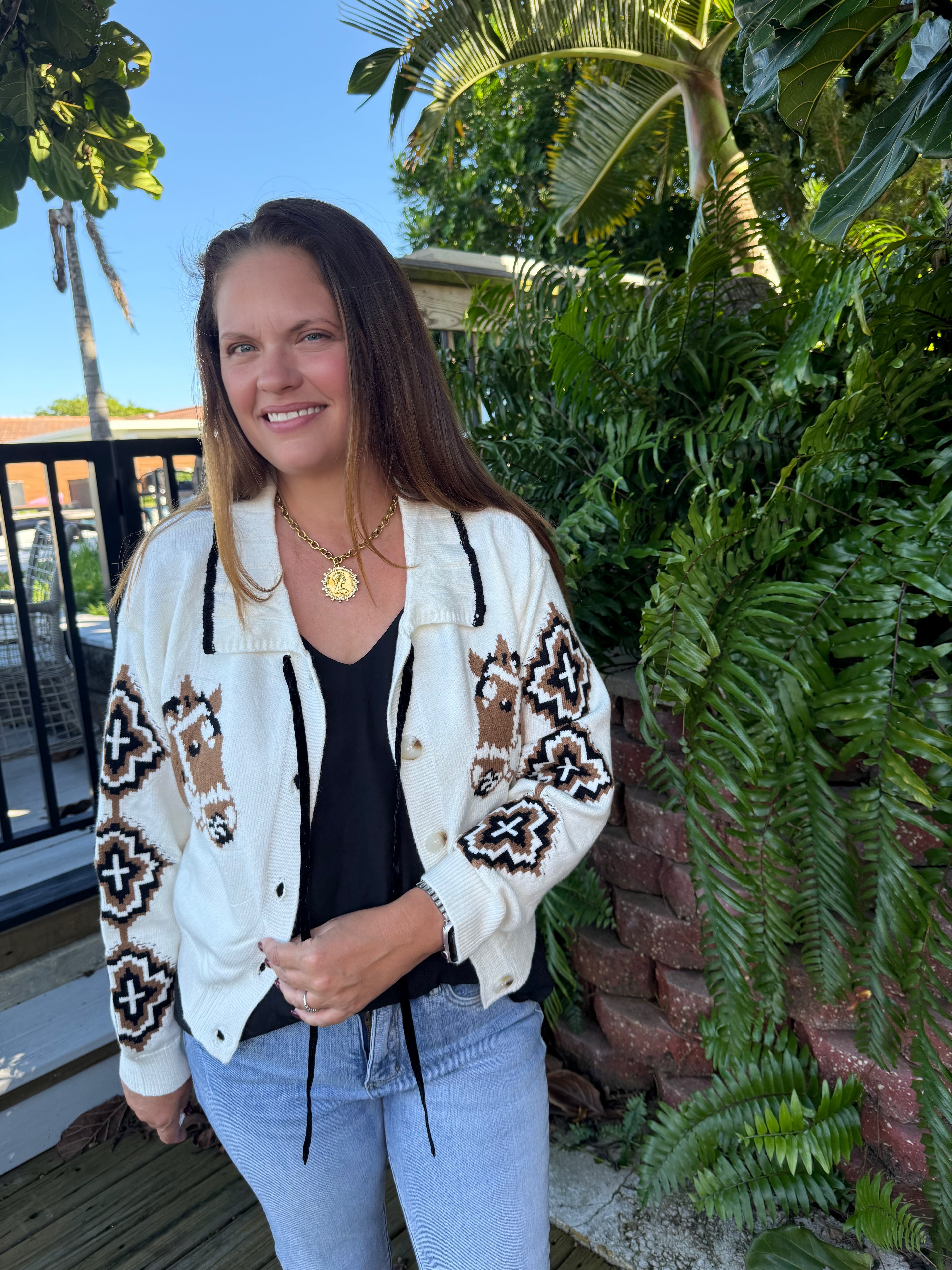 Cool Horse Cardigan by Rowdy Crowd Clothing - BFF Here