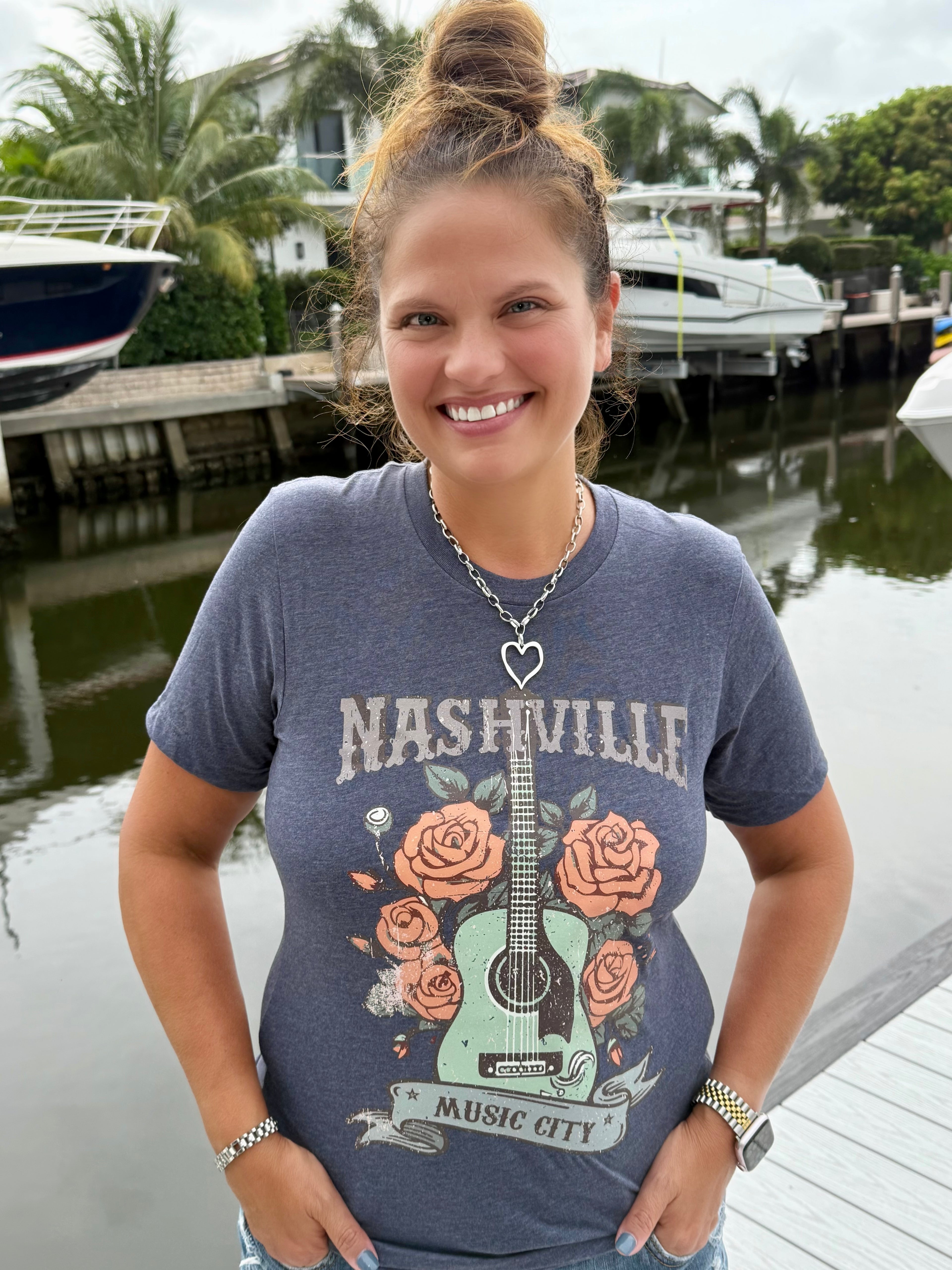 Nashville Nights & Rose Lights Tee - BFF Here