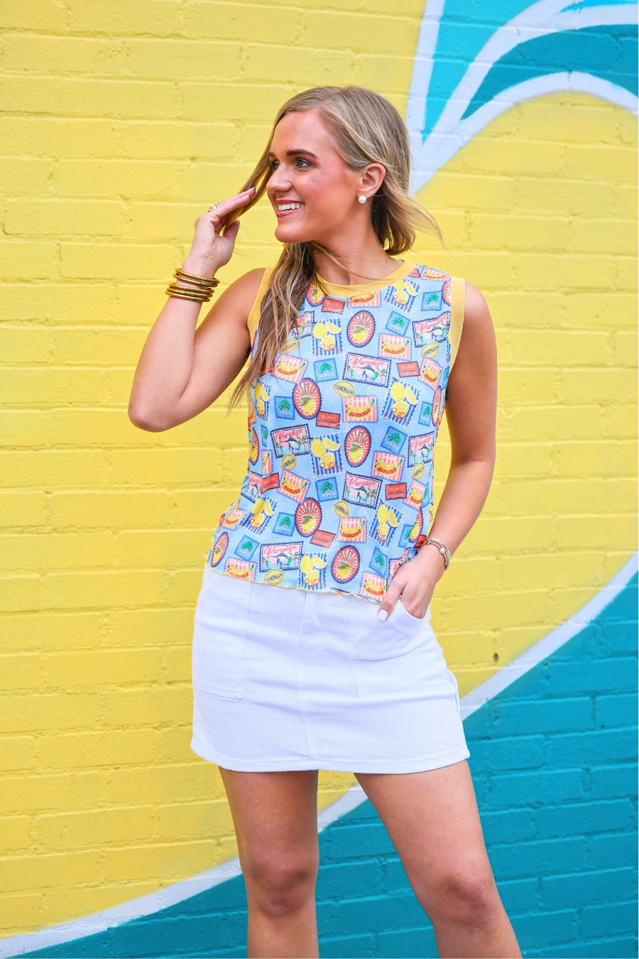 PREORDER- Heatwave Ribbed Tank- Citrus Escape - BFF Here