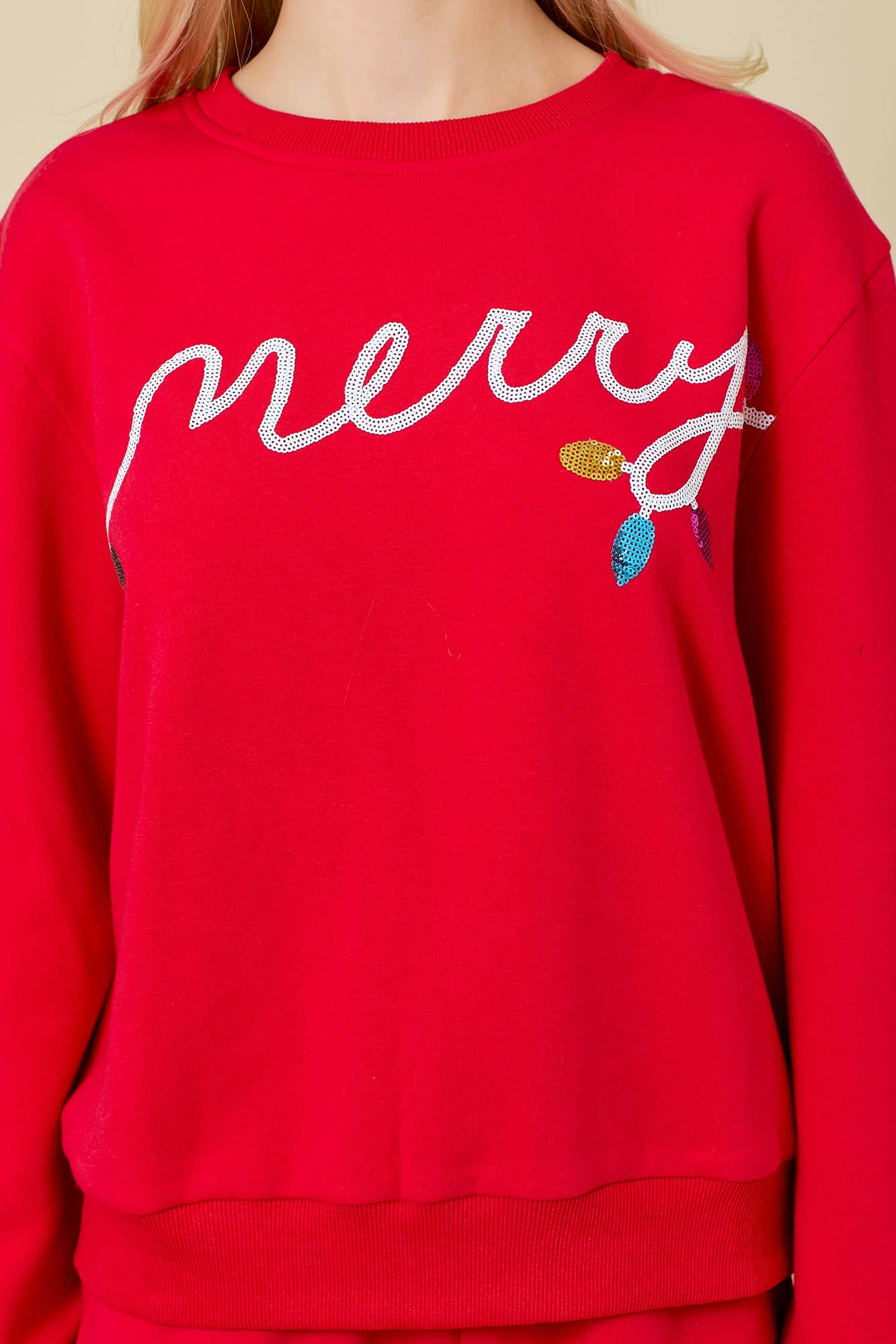Merry Sequined Letter with Christmas Knit Top - BFF Here