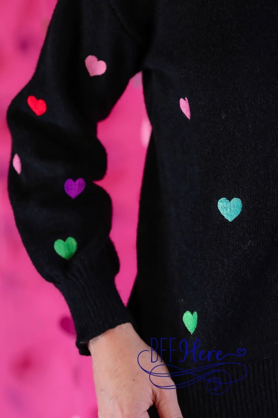 PREORDER-Love In The Air Heart Sweater - BFF Here