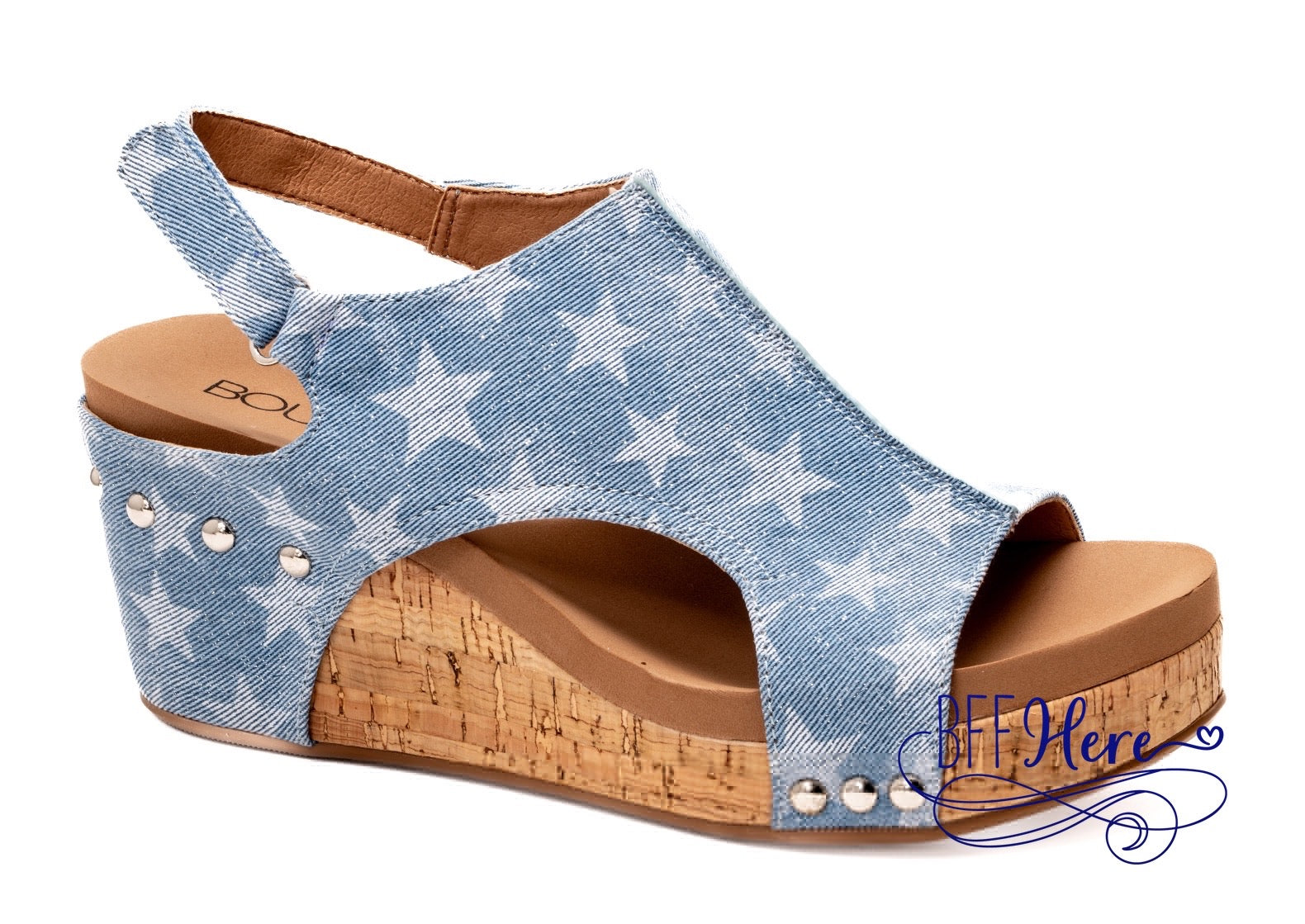 Carley - Light Blue Denim Stars by Corkys - BFF Here