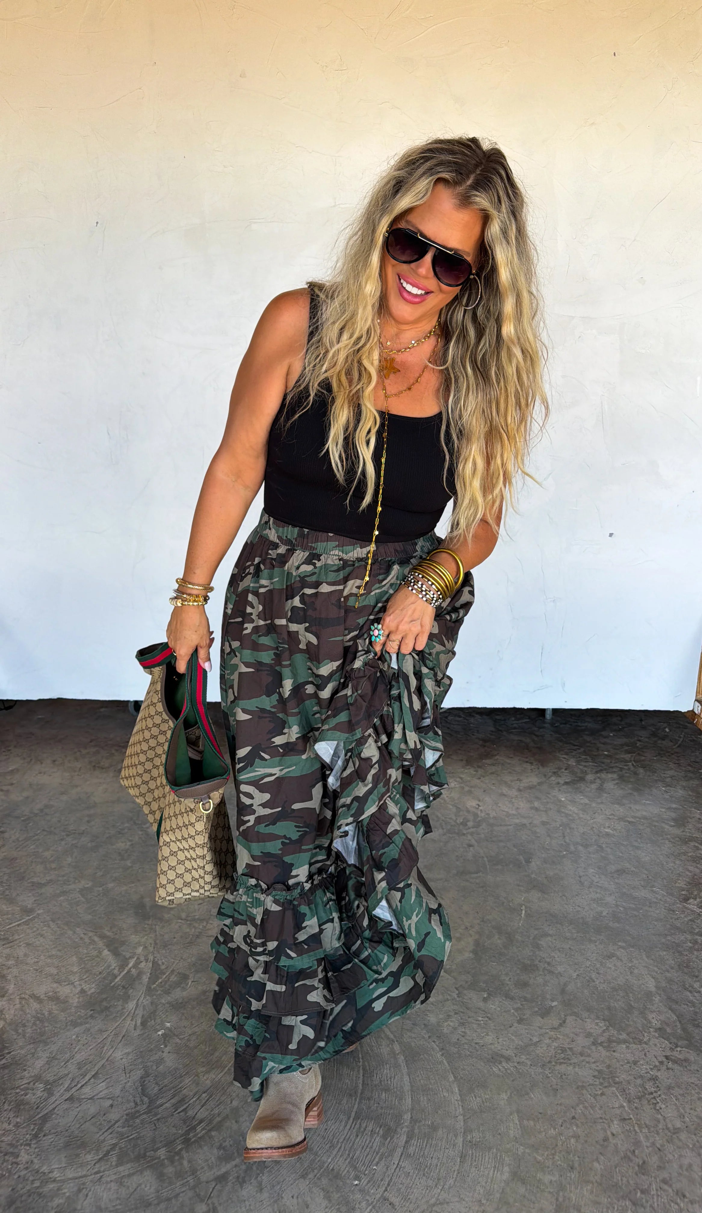 PREORDER: Hidden Gem Camo Maxi Skirt by Blakeley (ETA: November)