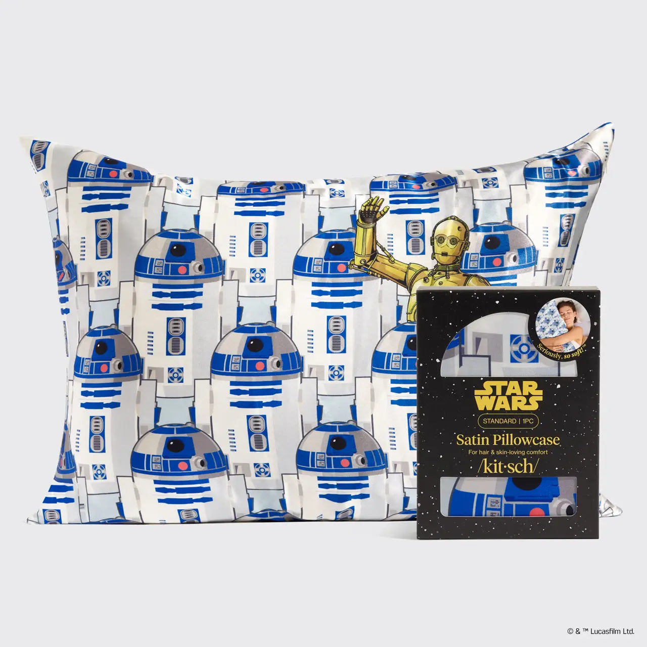 Star Wars™ & Kitsch Satin Pillowcase in R2-D2 & C-3PO (Ships Mid December)