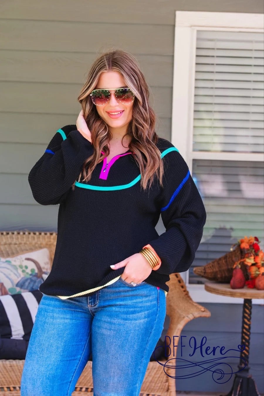 PREORDER-Next Level Quarter Zip Pullover (Ships End of November ) - BFF Here