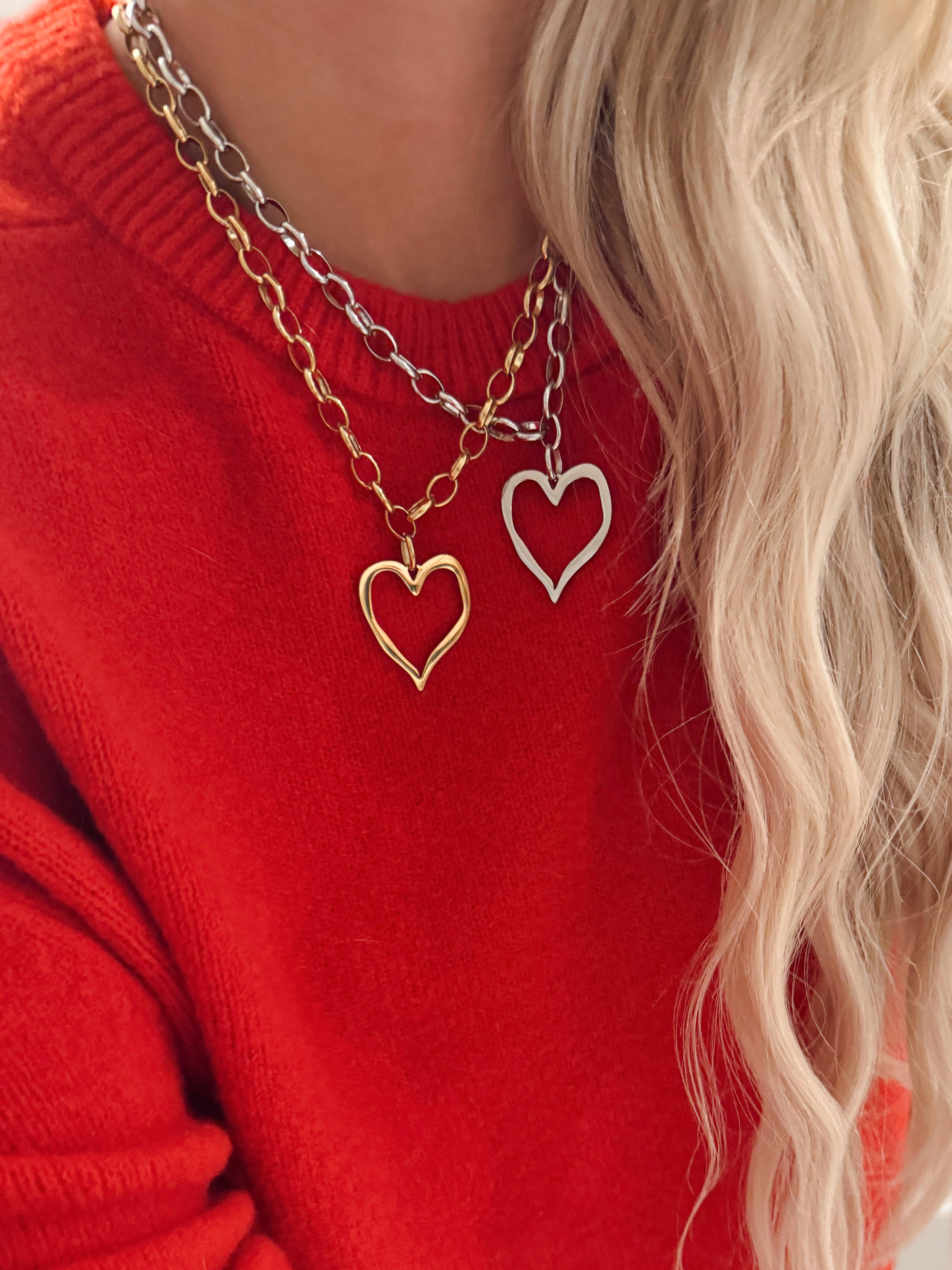 LARGE OPEN HEART NECKLACE - BFF Here