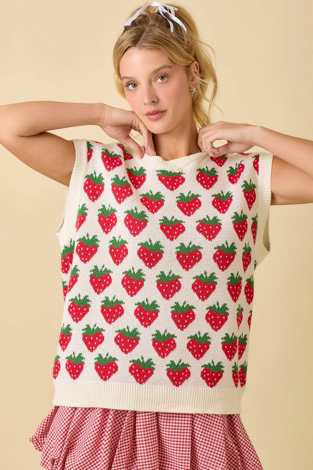 Strawberry Fields Sweater Vest by Main Strip - BFF Here