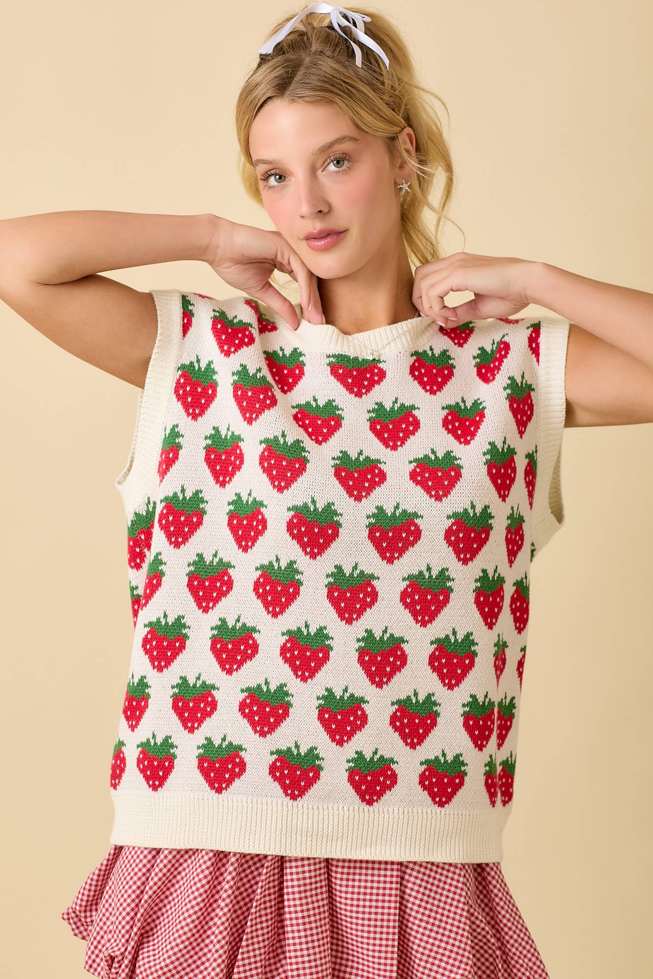 Strawberry Fields Sweater Vest by Main Strip - BFF Here