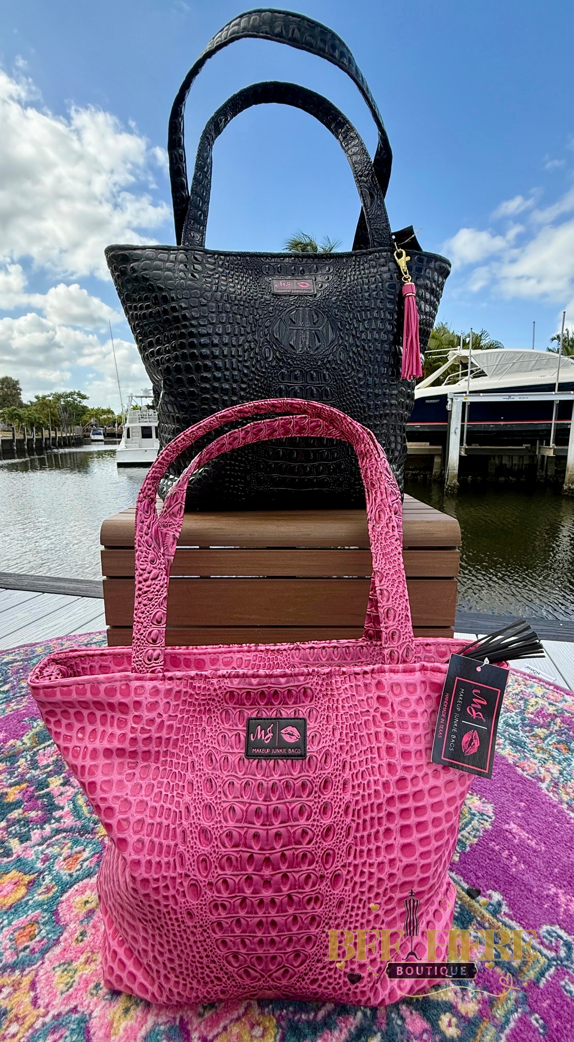 Bubble Gator Tote by Makeup Junkie Bags / Choice of Style - BFF Here