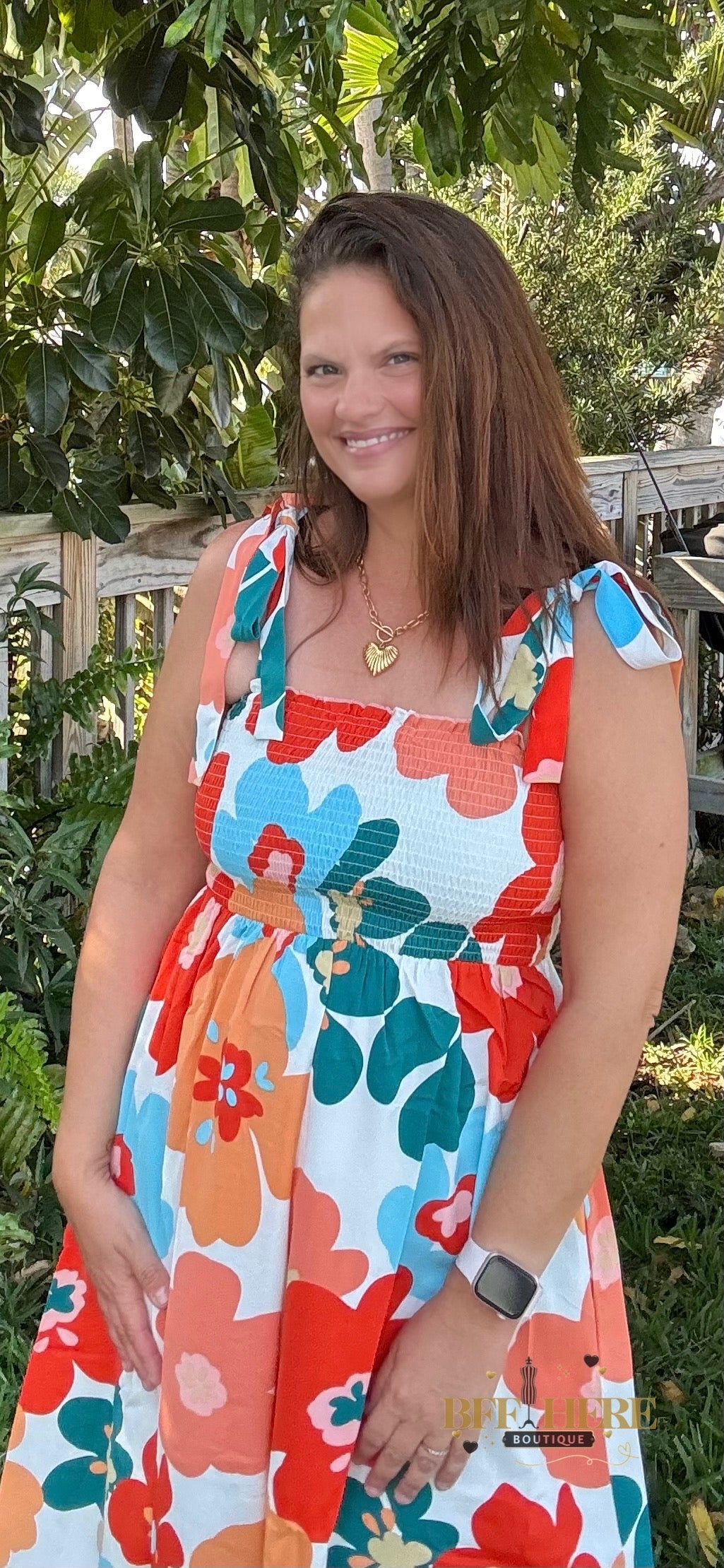 Tropical Charm Smocked Dress - BFF Here