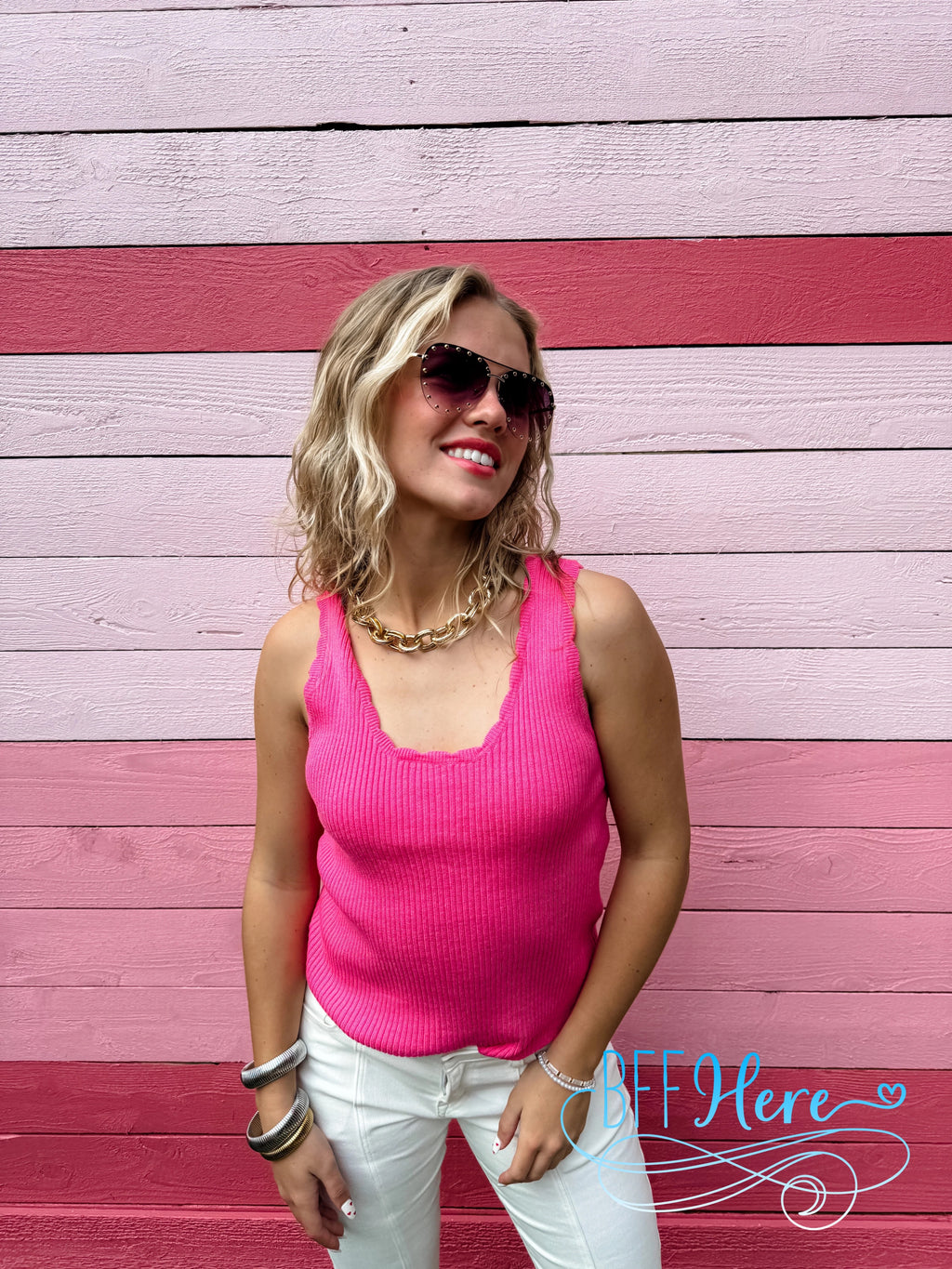 PREORDER: Lillian Scalloped Knit Tank by Blakeley / Choice of Color (Ships Beginning of May) - BFF Here