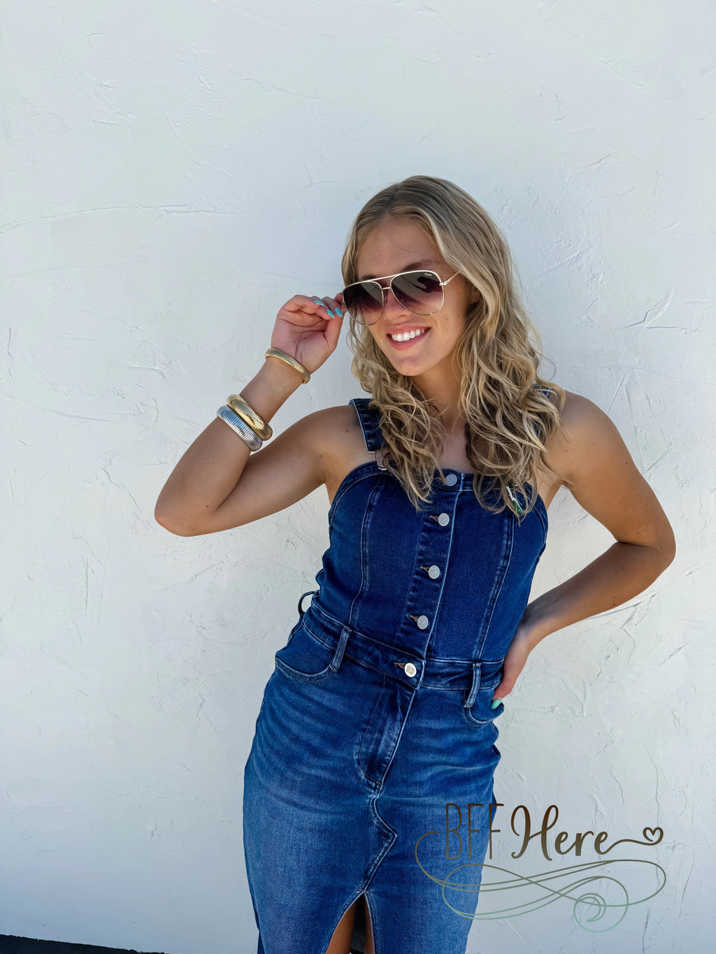 by frankie denim dress Frankies Bikinis - Christa Denim Mini Dress
