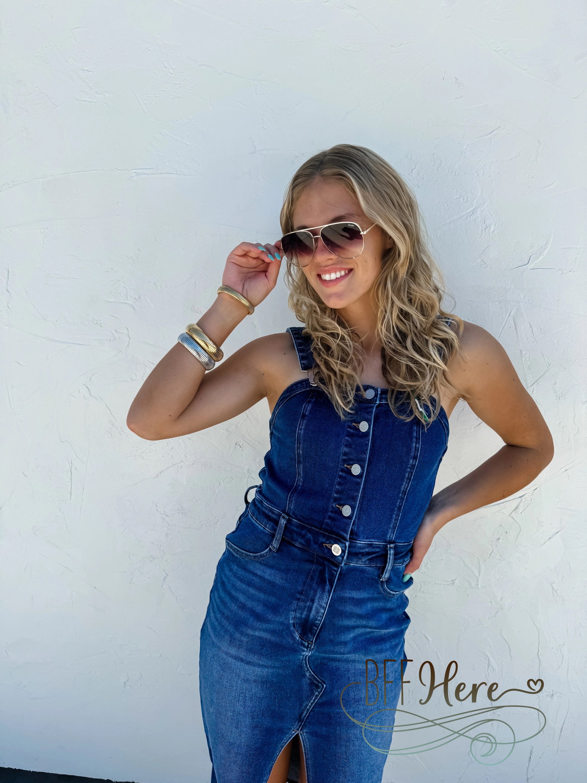 Frankie Overall Denim Dress by Blakeley - BFF Here