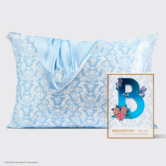 Kitsch x Bridgerton Satin Pillowcase - Standard / Toile De Blue - BFF Here