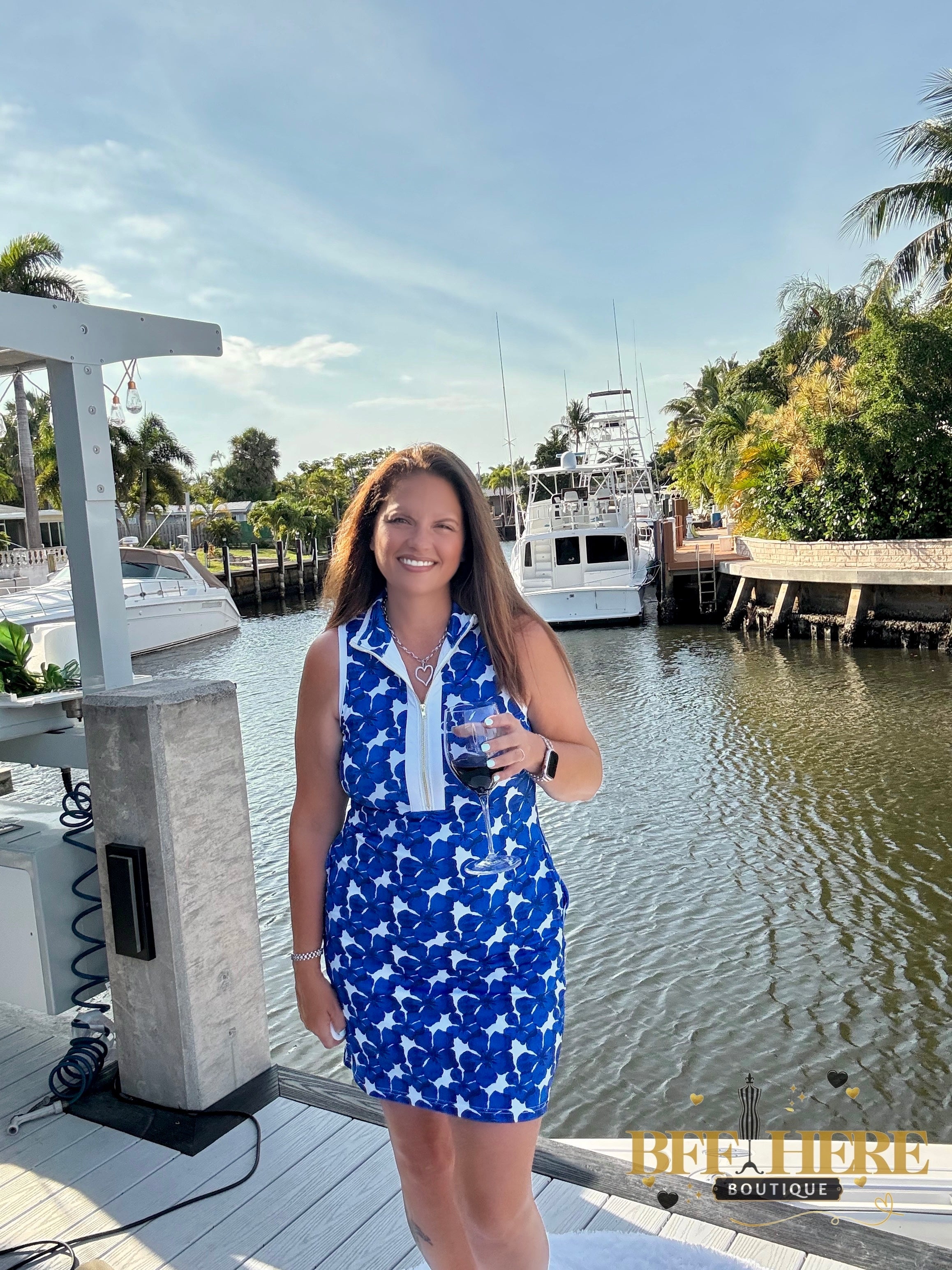 Everyday Zipper Dress / Blue Floral by Jess Lea - BFF Here