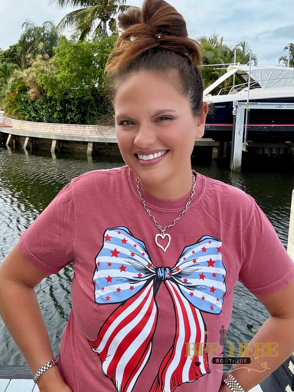 All-American Bow Babe Tee - BFF Here