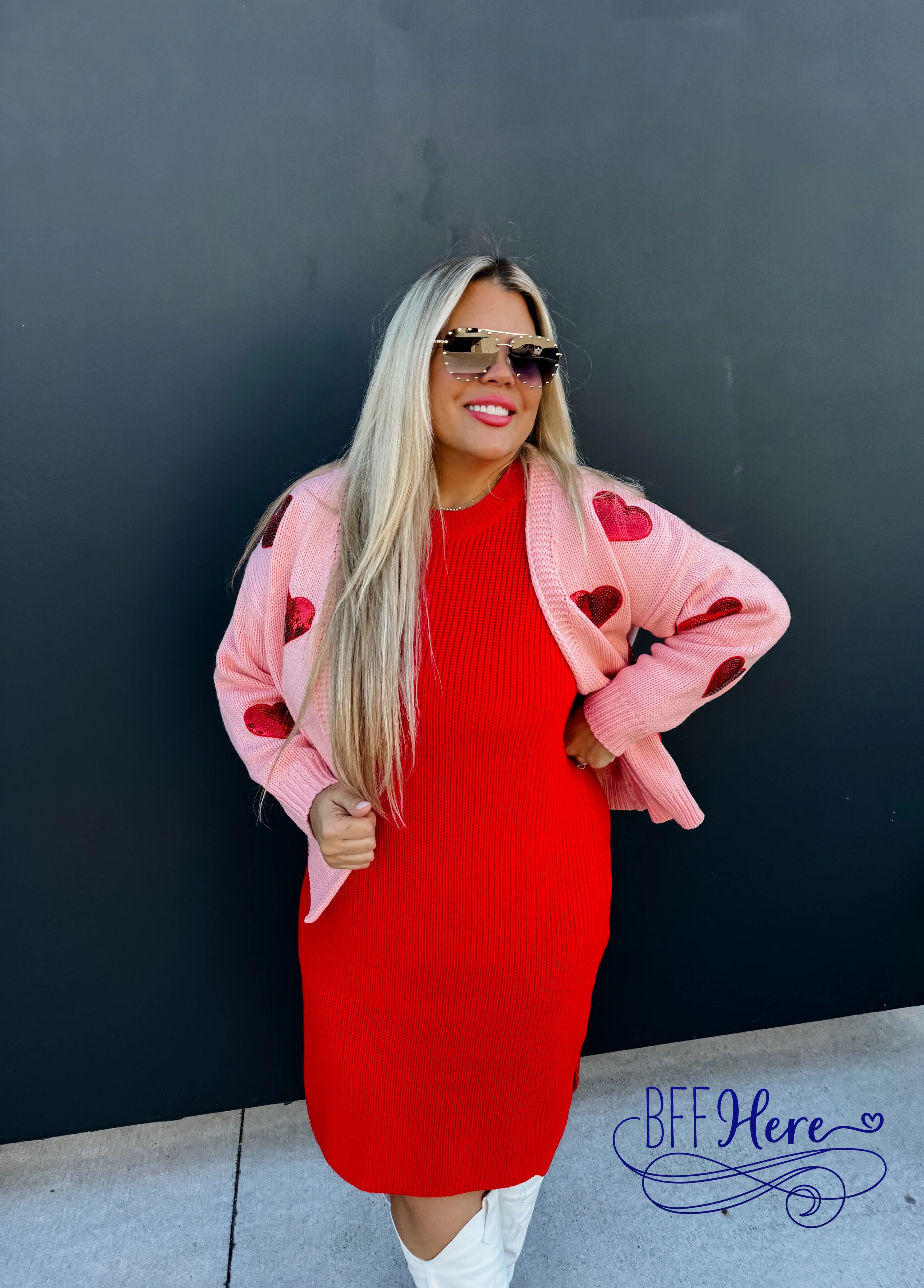 PREORDER: Glittering Affection: Sequin Heart Cardigan / Choice of Color (Ships End of January) - BFF Here