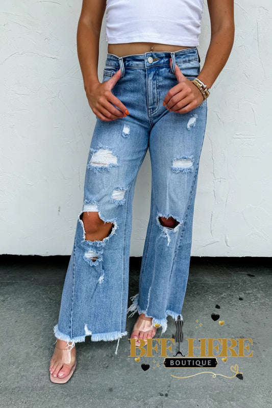 PREORDER: Drew Distressed Dad Jeans by Blakeley (Ships Beginning of October) - BFF Here