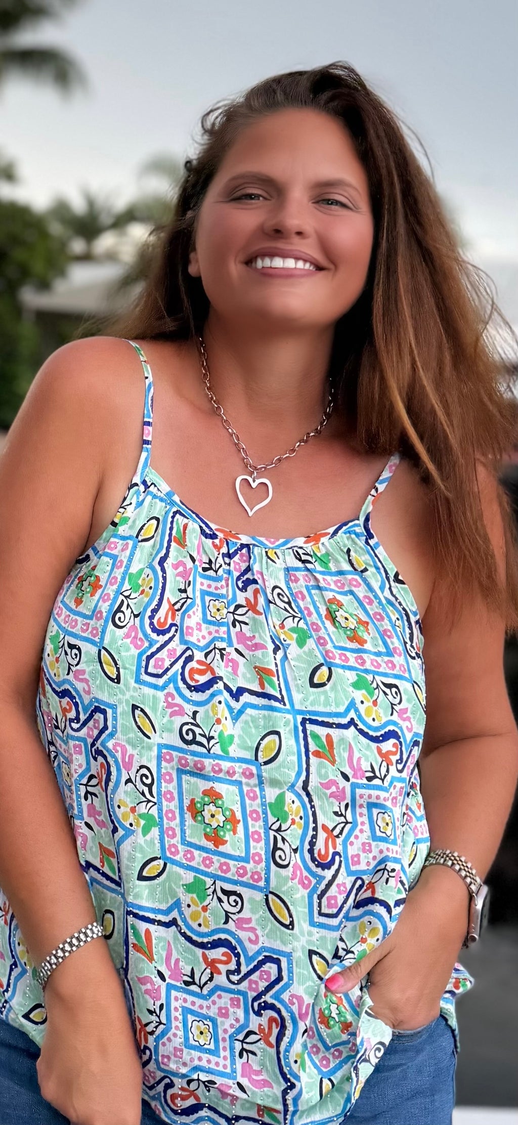 Santorini Mosaic Tank - BFF Here