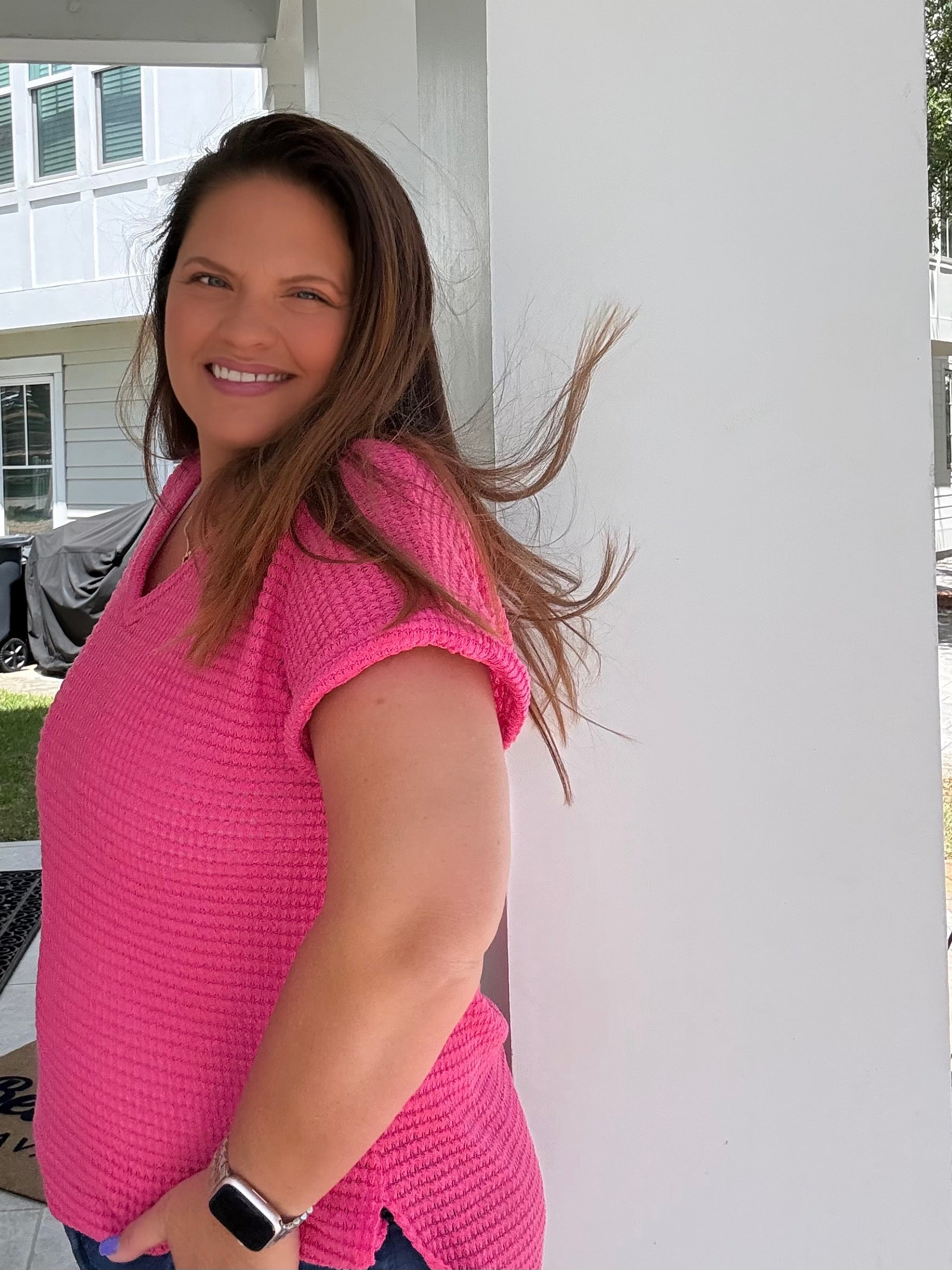 Fuchsia V-Neck Tunic by HeimishUSA (ARRAY) — Ships 2-3 weeks - BFF Here